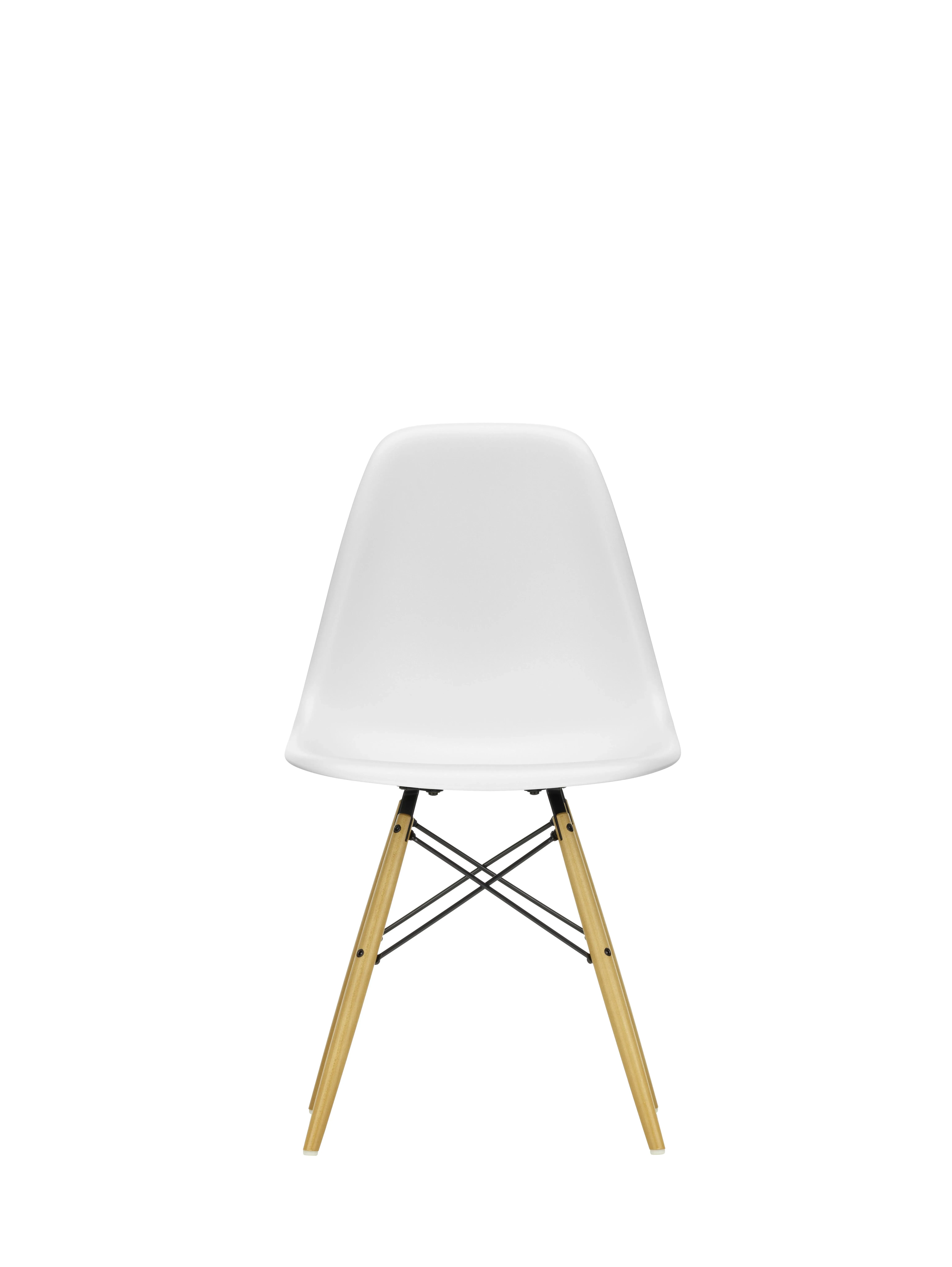 Vitra DSW Eames Plastic Side Chair - érable jaune - coton blanc  RE
