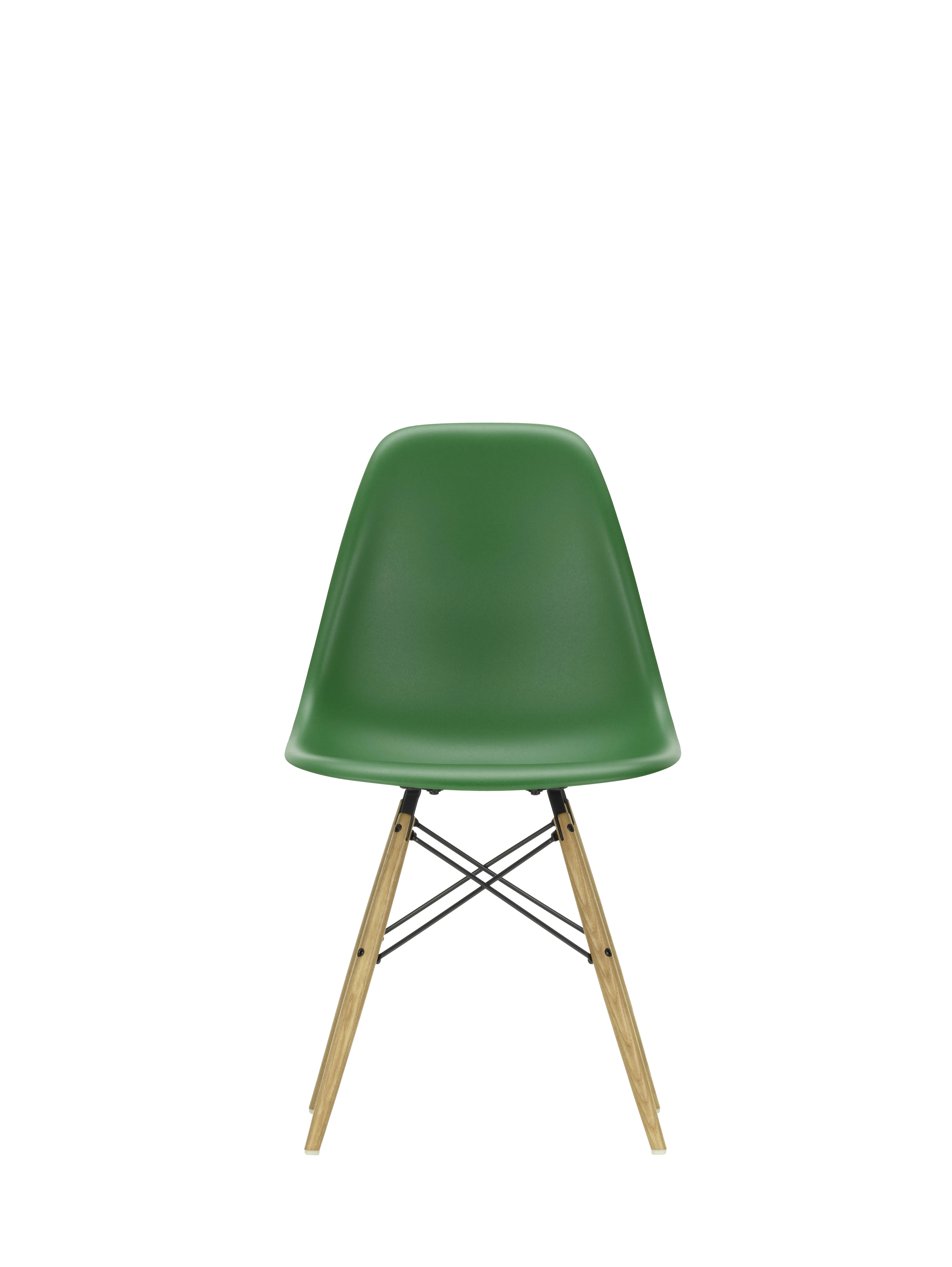 Vitra DSW Eames Plastic Side Chair - émeraude RE - Frêne couleur miel