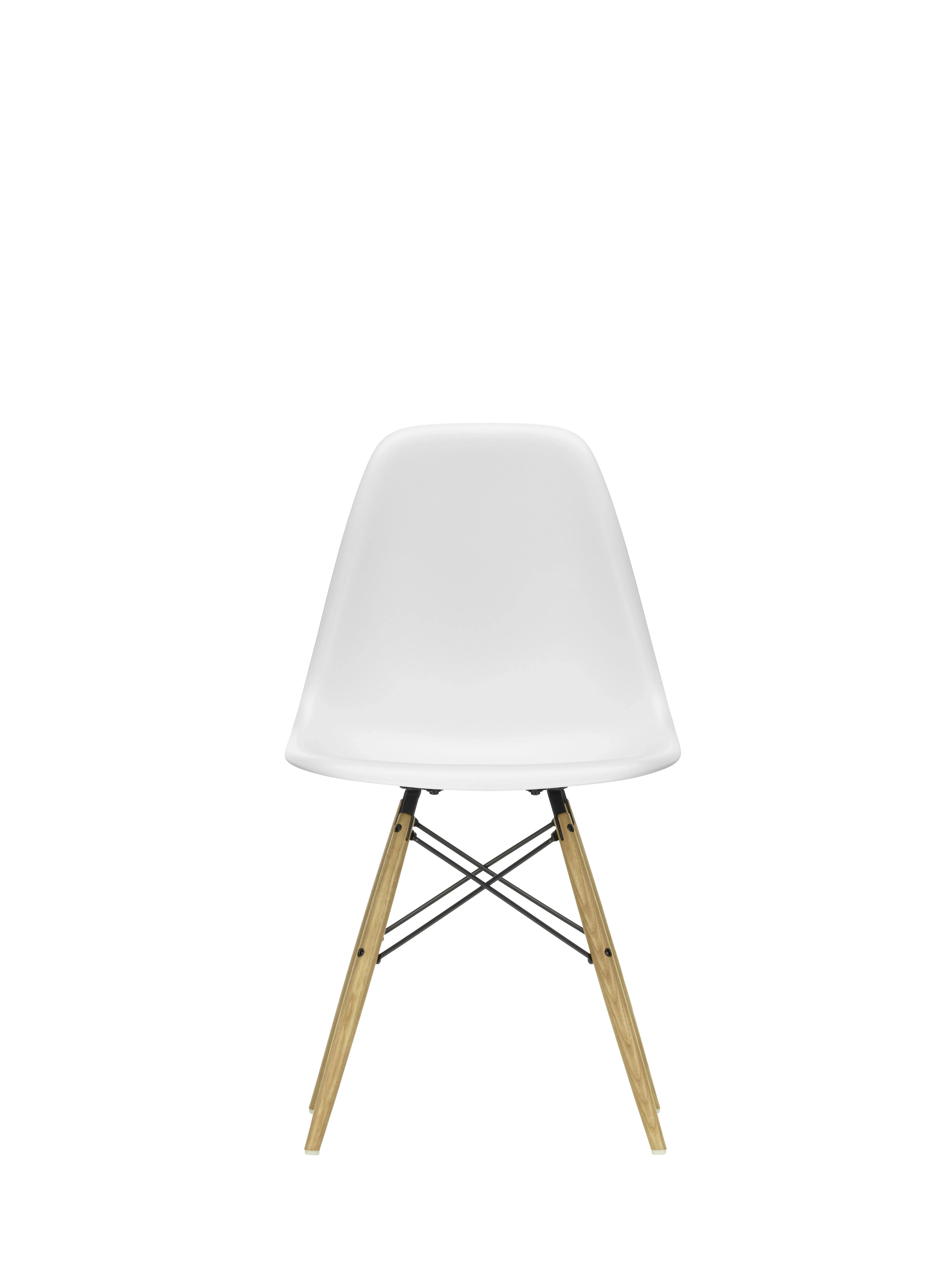 Vitra DSW Eames Plastic Side Chair - Frêne couleur miel - coton blanc  RE