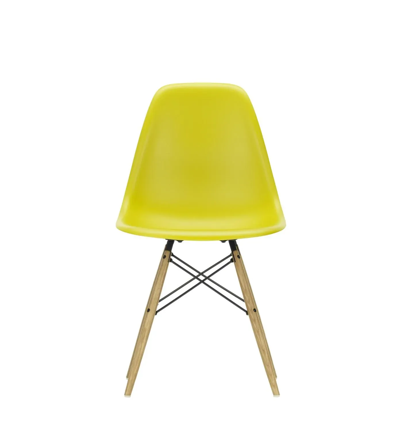 Vitra DSW Eames Plastic Side Chair - moutarde RE - Frêne couleur miel