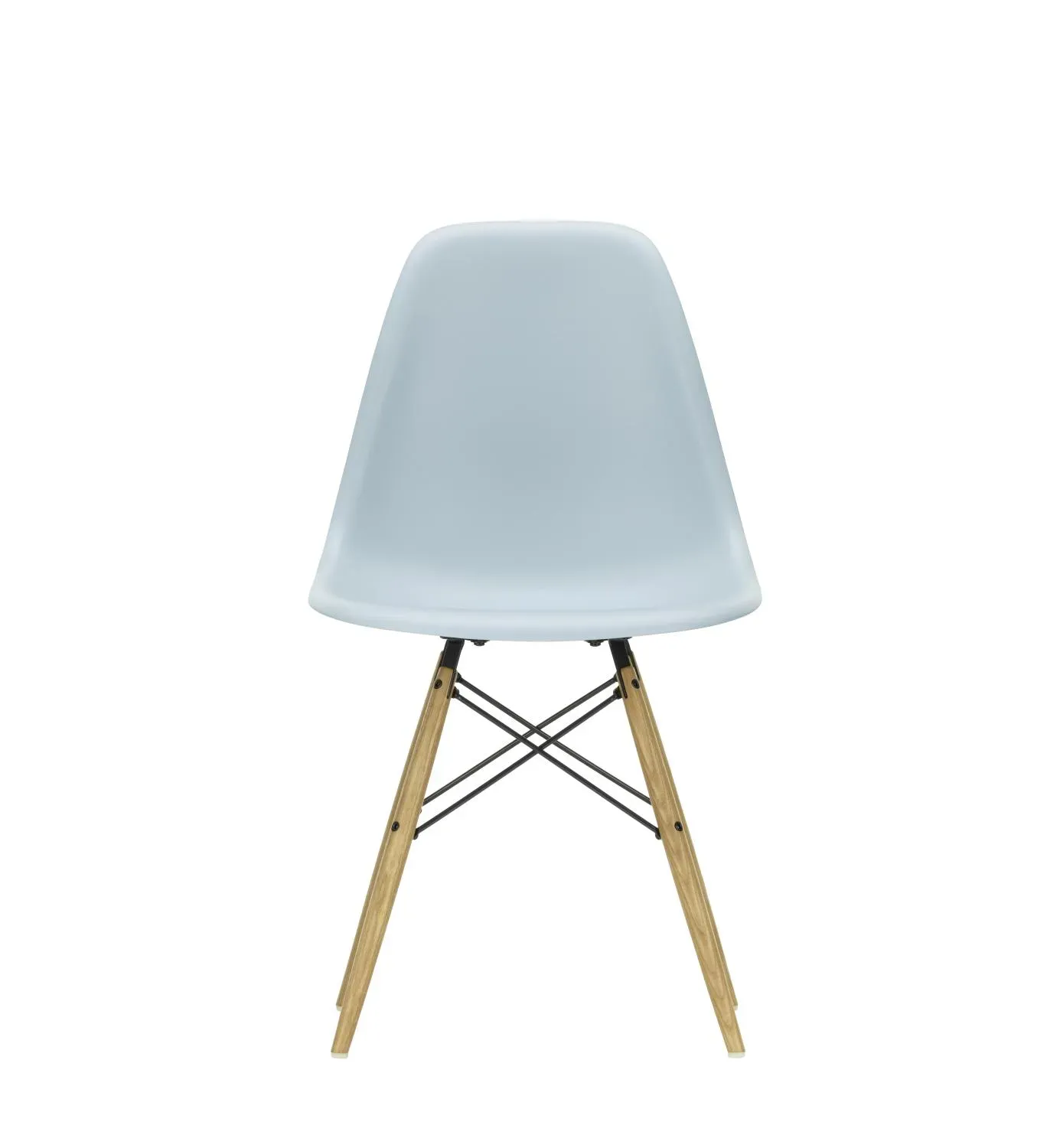 Vitra DSW Eames Plastic Side Chair - gris polaire RE - Frêne couleur miel