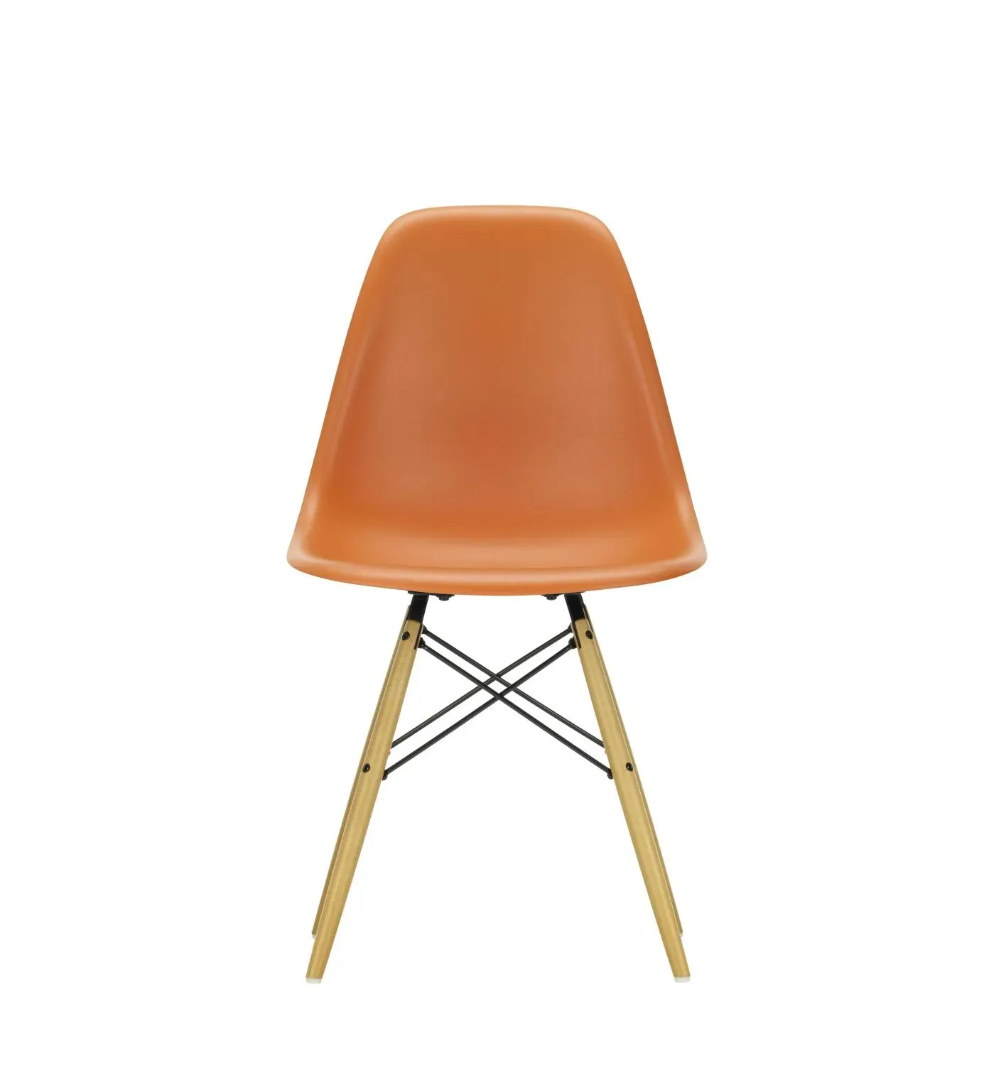 Vitra DSW Eames Plastic Side Chair - orange rouille RE - érable jaune