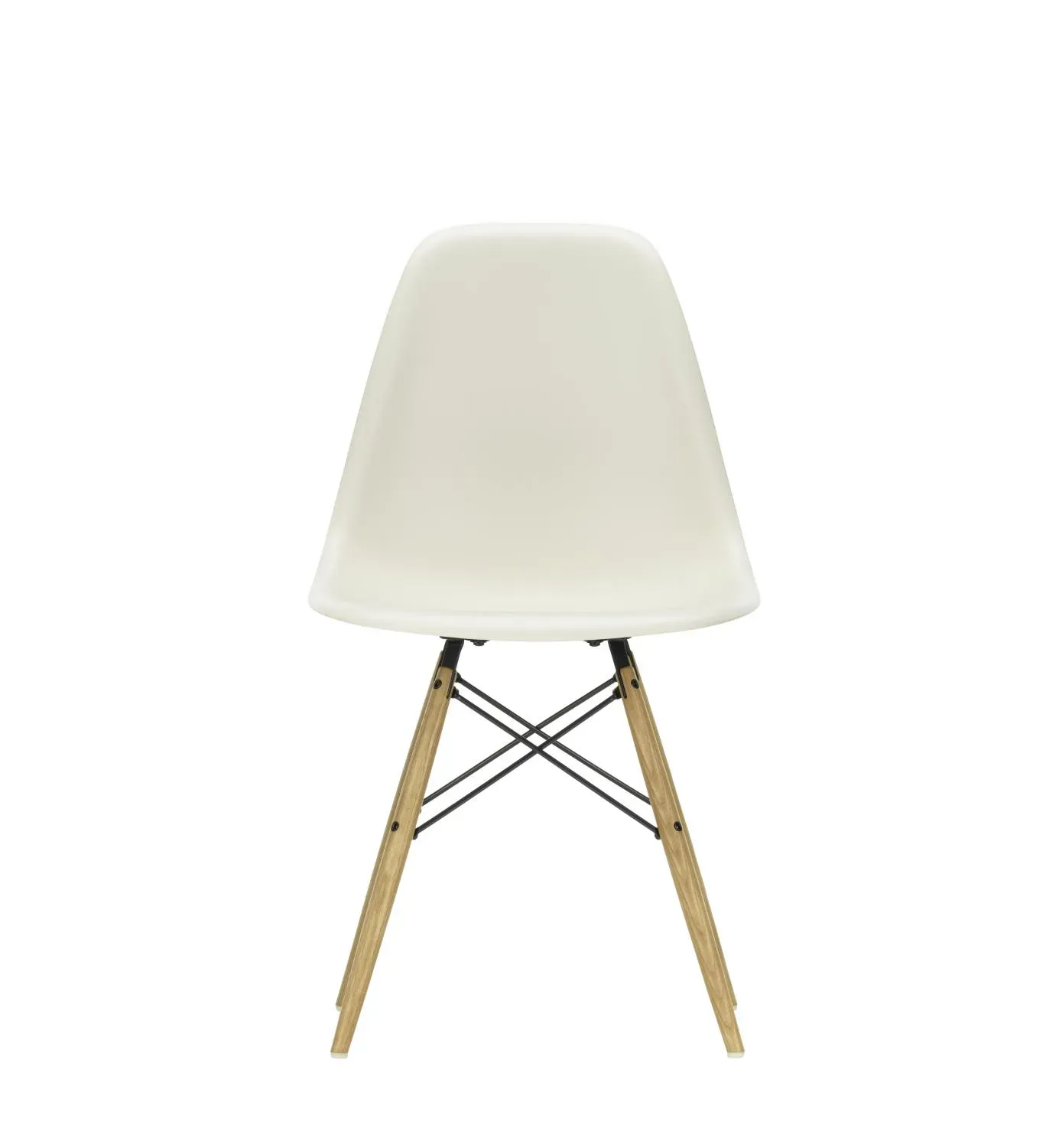 Vitra DSW Eames Plastic Side Chair - Frêne couleur miel - galet RE