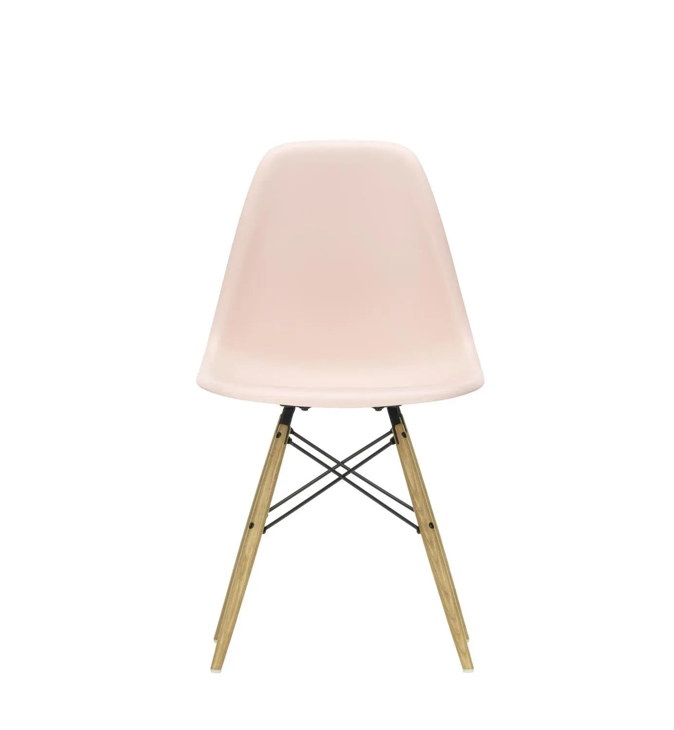 Vitra DSW Eames Plastic Side Chair - Frêne couleur miel - rose doux RE
