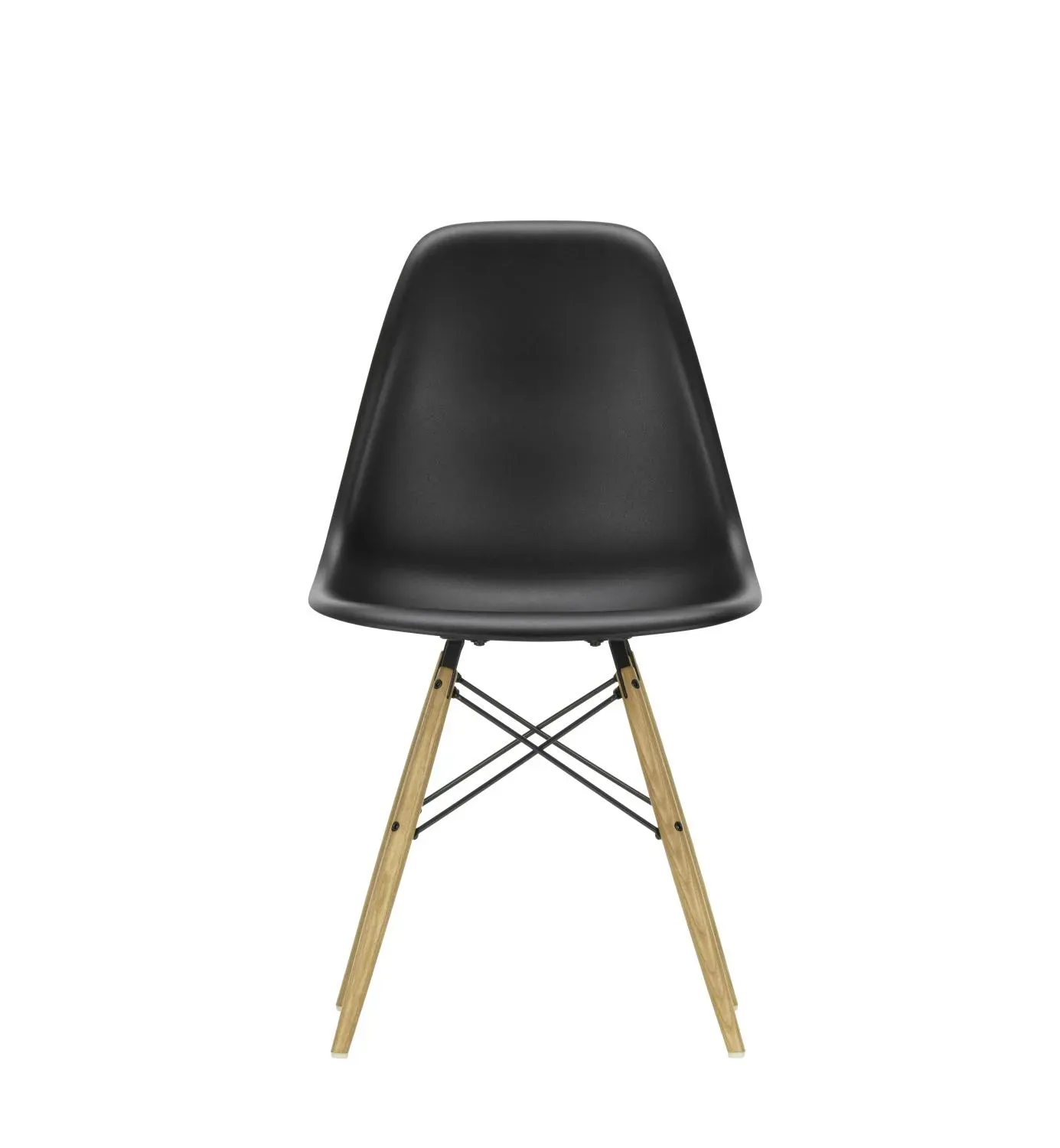 Vitra DSW Eames Plastic Side Chair - noir foncé RE - Frêne couleur miel