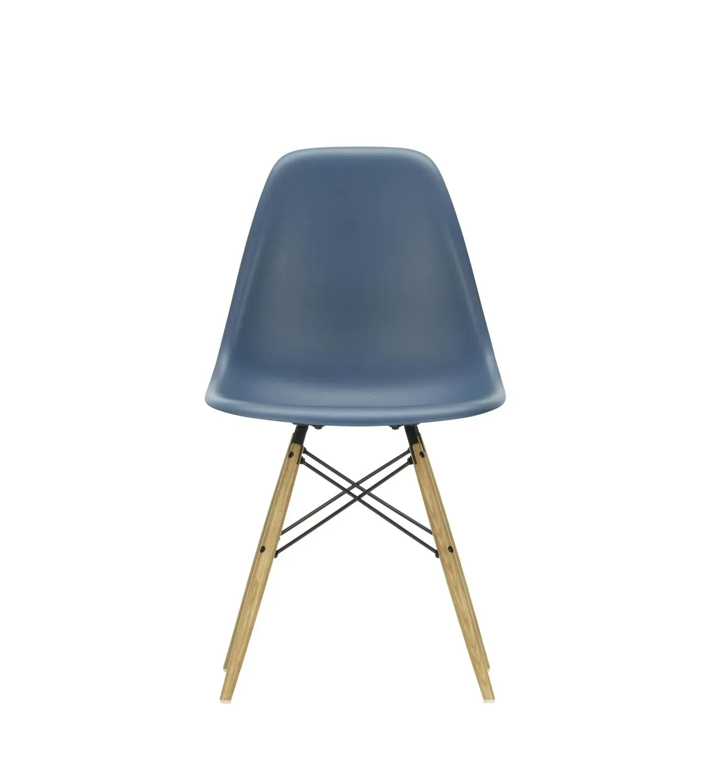 Vitra DSW Eames Plastic Side Chair - Frêne couleur miel - bleu marin RE