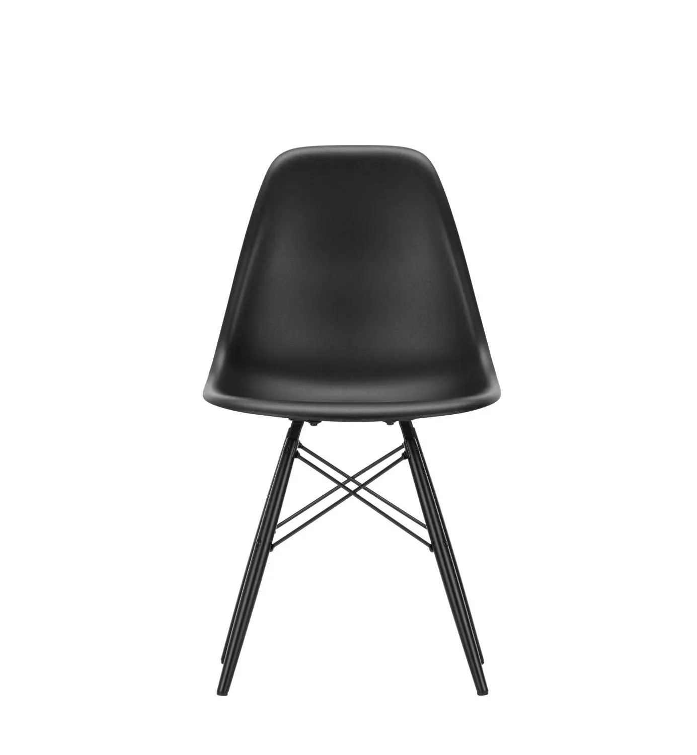 Vitra DSW Eames Plastic Side Chair - noir foncé RE - érable noir
