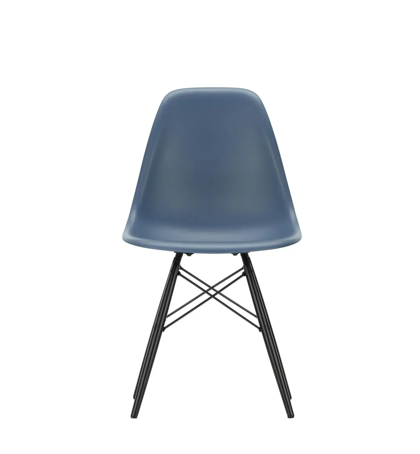 Vitra DSW Eames Plastic Side Chair - bleu marin RE - érable noir