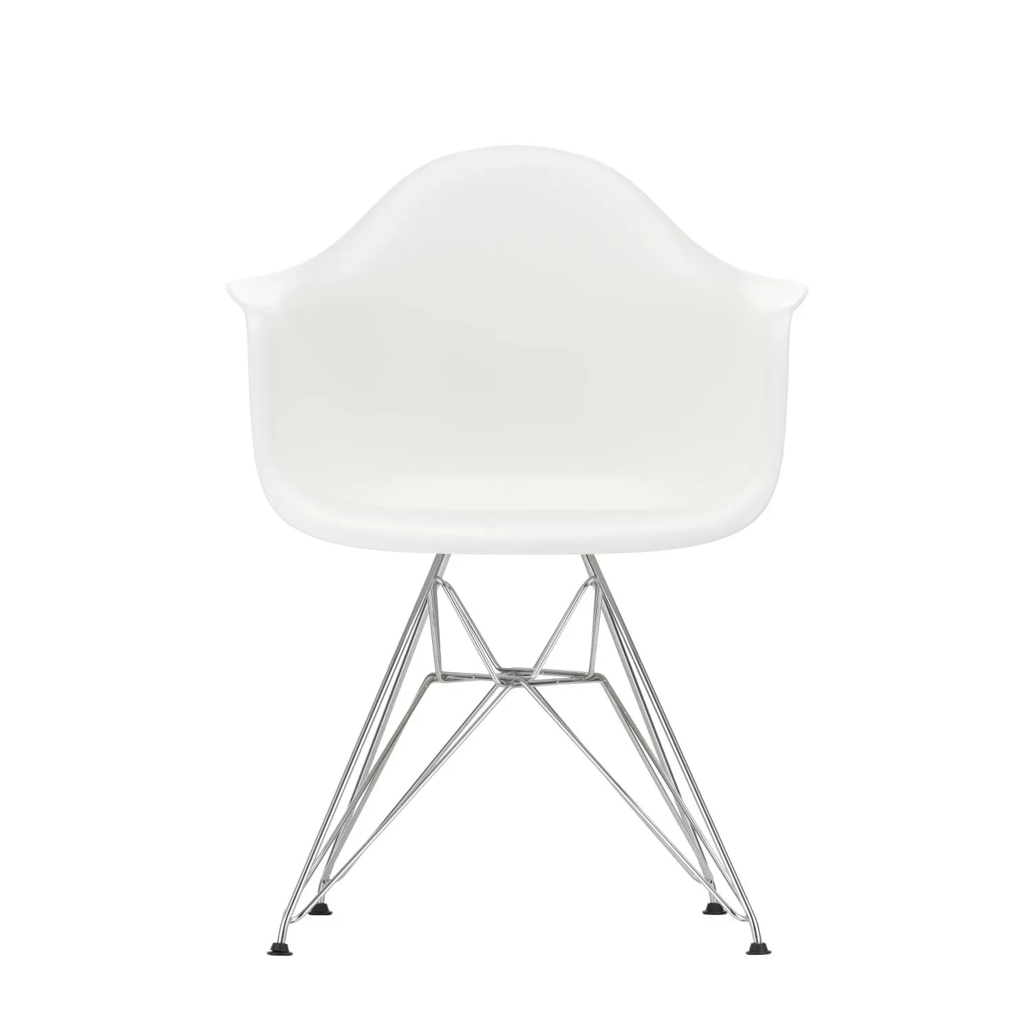 Vitra DAR Eames Plastic Armchair - chromé - blanc
