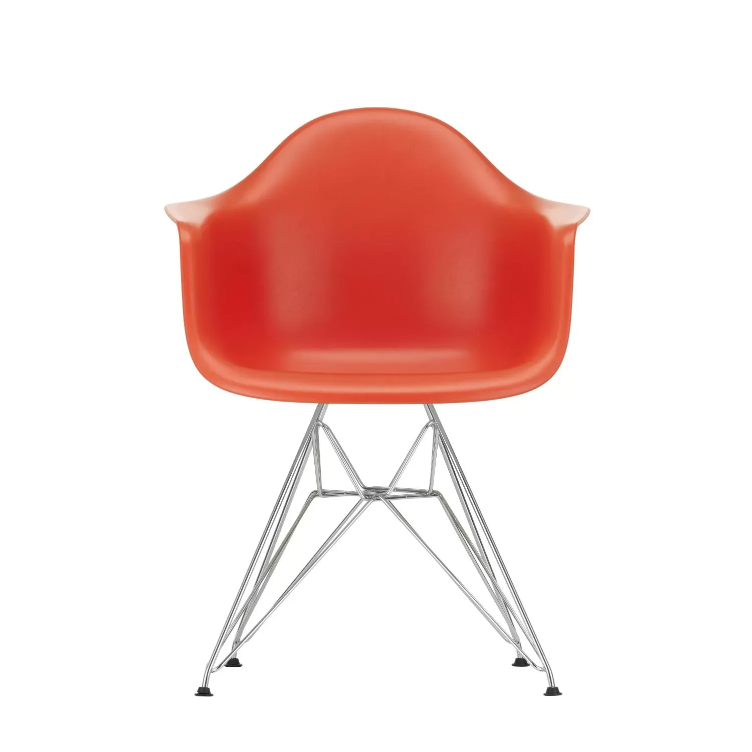 Vitra DAR Eames Plastic Armchair - poppy red RE - chromé