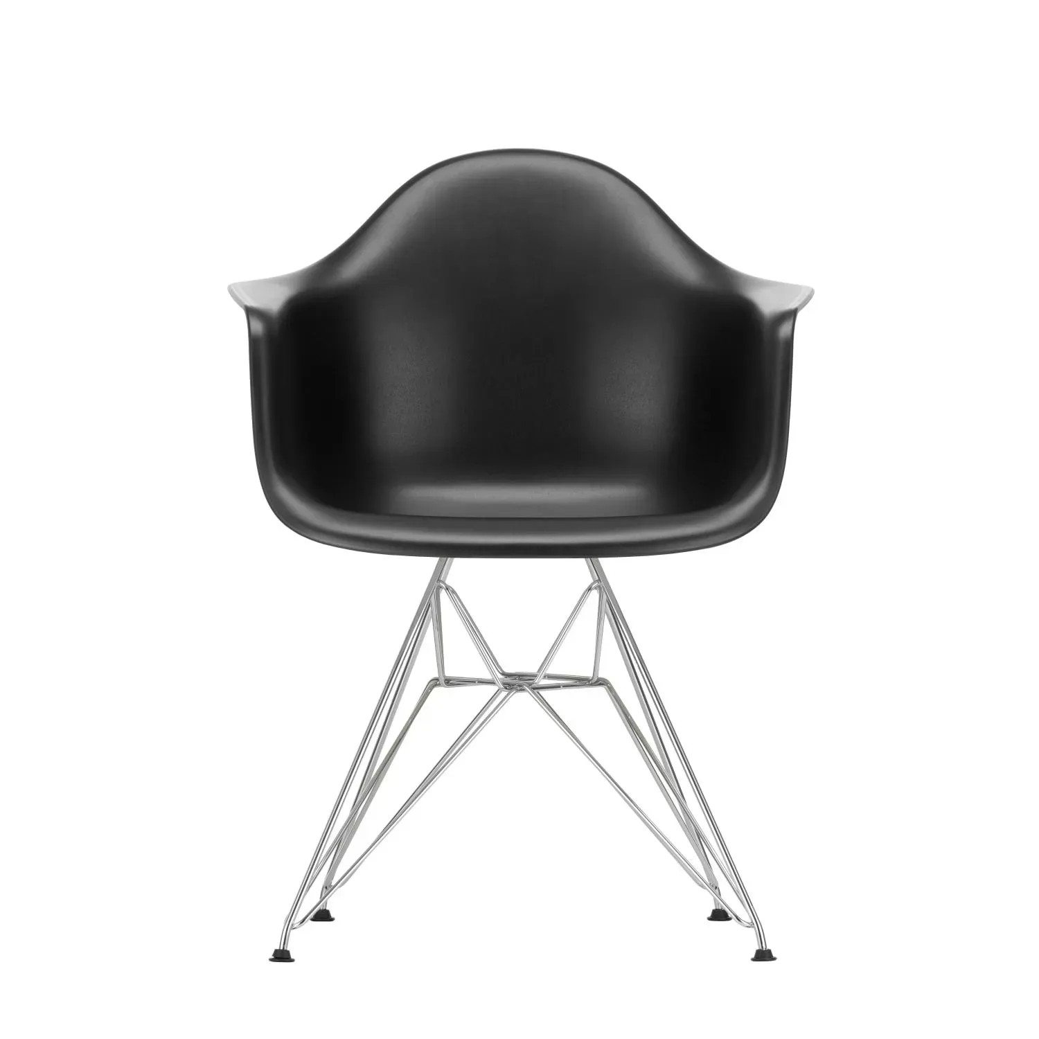 Vitra DAR Eames Plastic Armchair - chromé - noir foncé RE