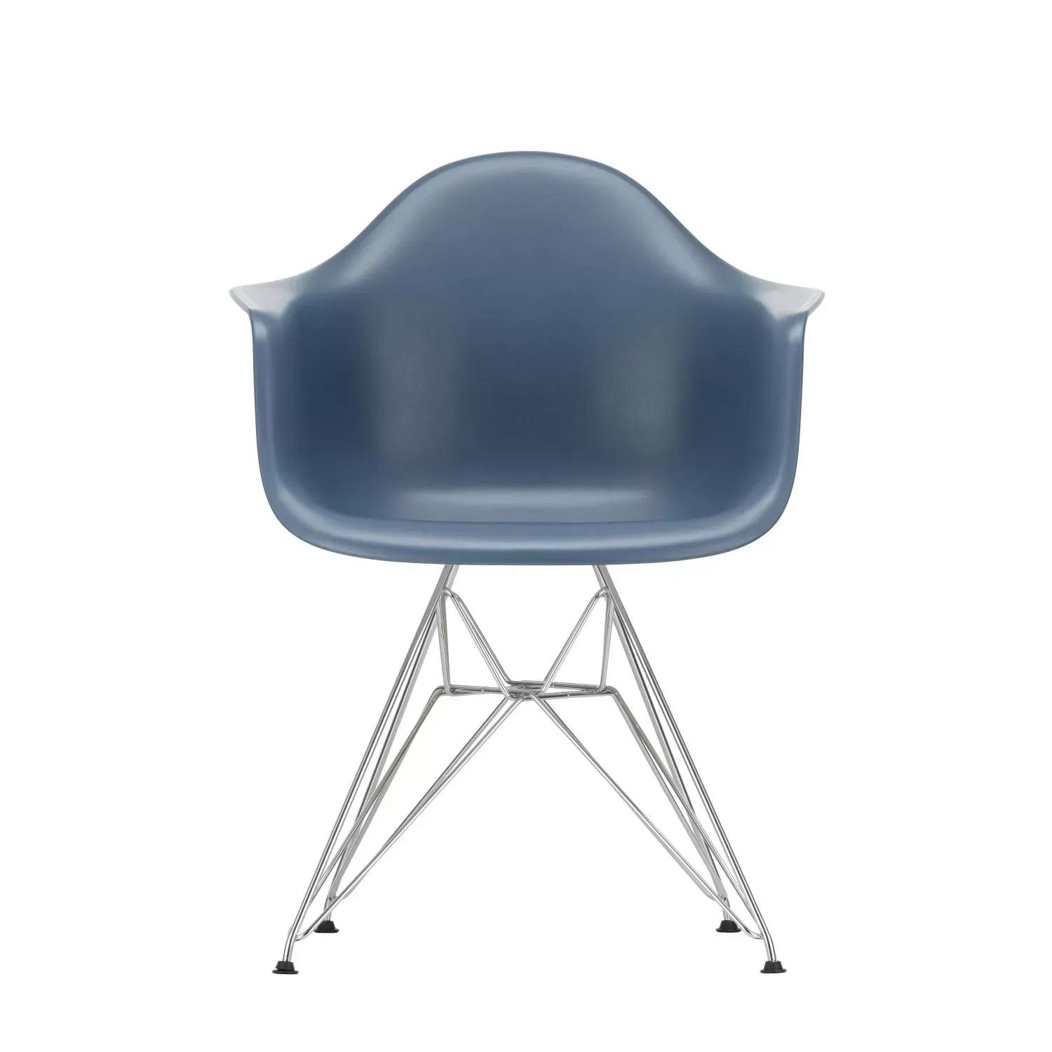 Vitra DAR Eames Plastic Armchair - chromé - bleu marin RE