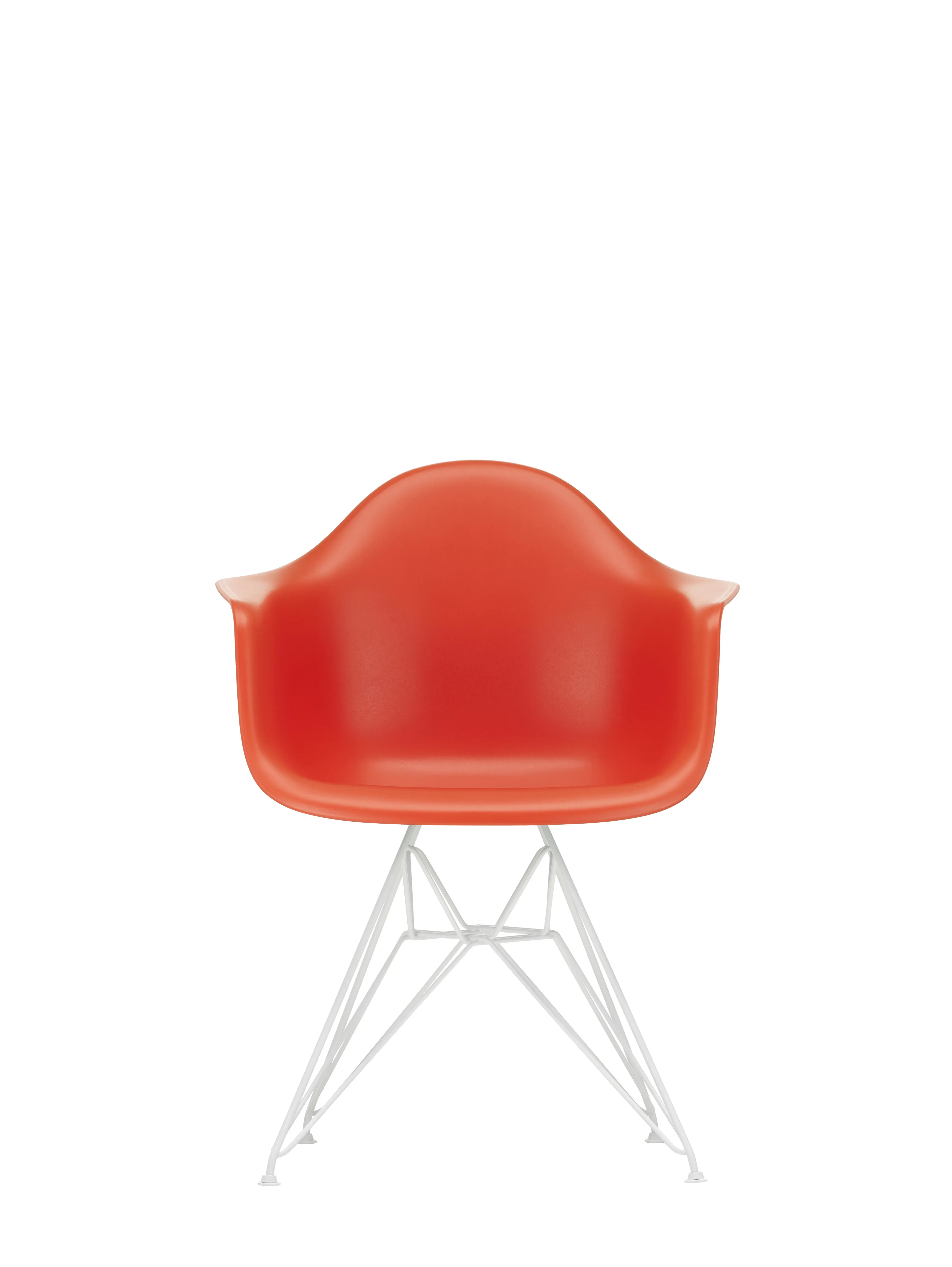 Vitra DAR Eames Plastic Armchair - poppy red RE - blanc