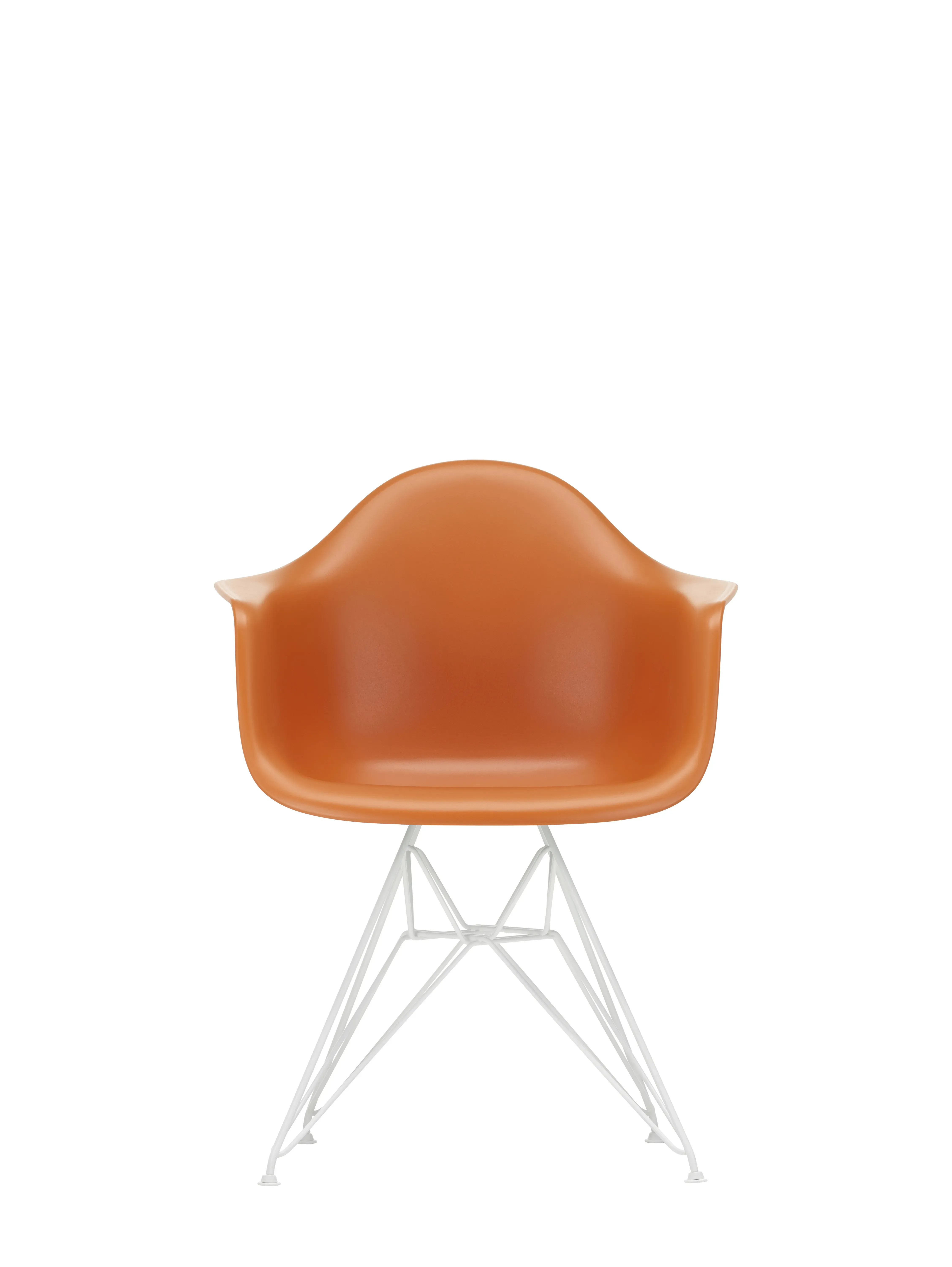 Vitra DAR Eames Plastic Armchair - orange rouille RE - blanc