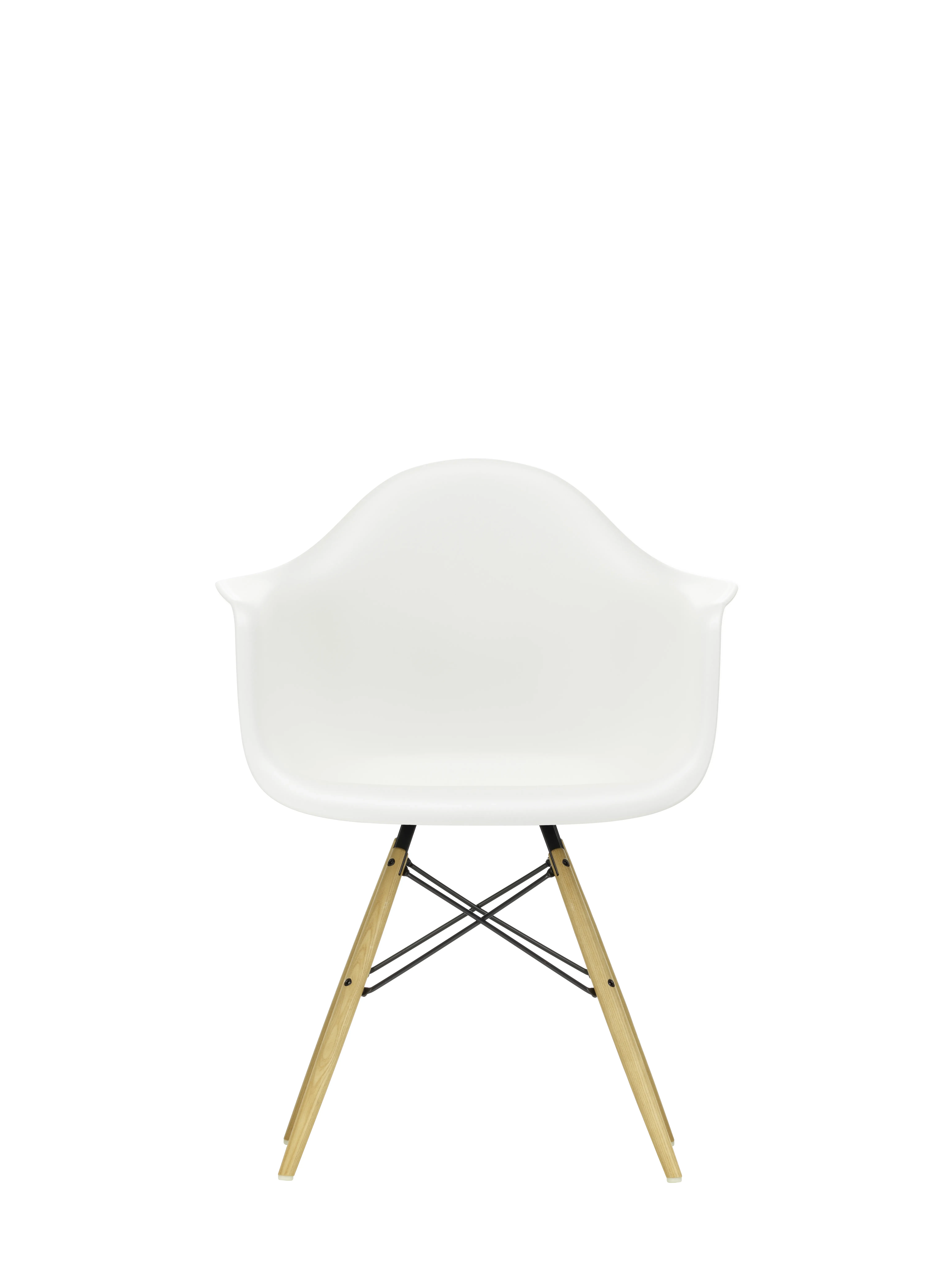 Vitra DAW Eames Plastic Armchair - blanc - Frêne couleur miel