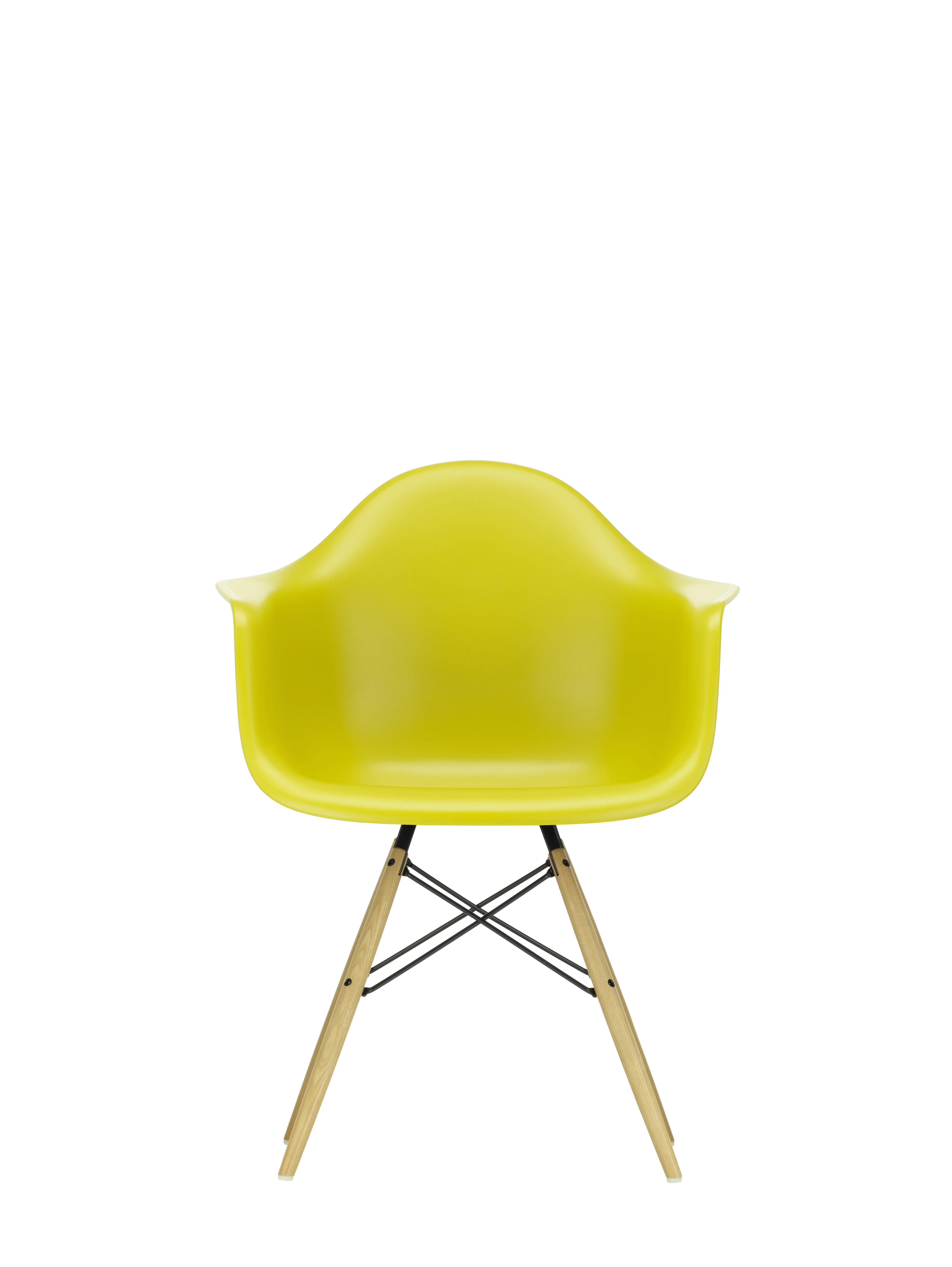 Vitra DAW Eames Plastic Armchair - moutarde RE - Frêne couleur miel