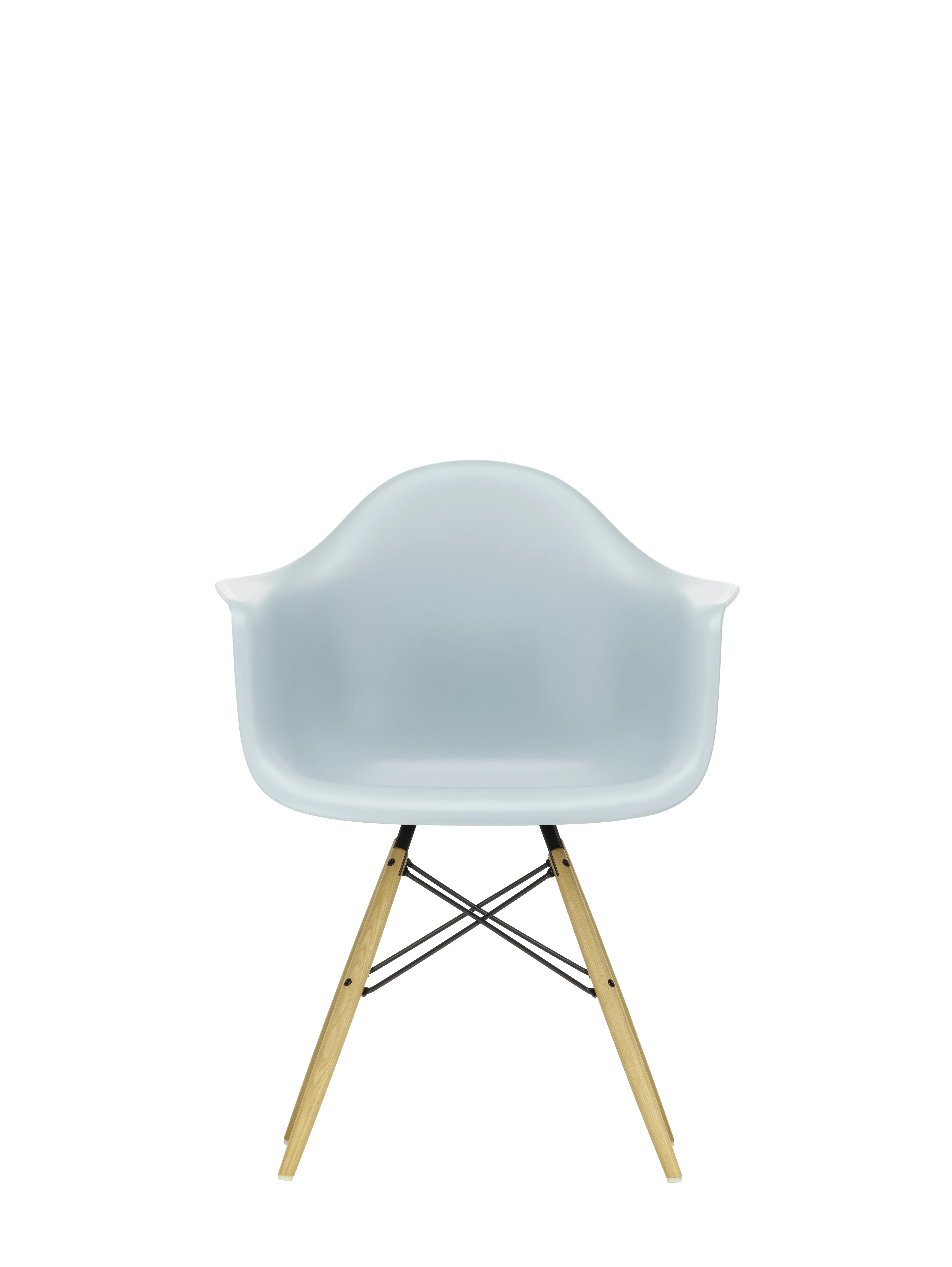 Vitra DAW Eames Plastic Armchair - gris polaire RE - Frêne couleur miel