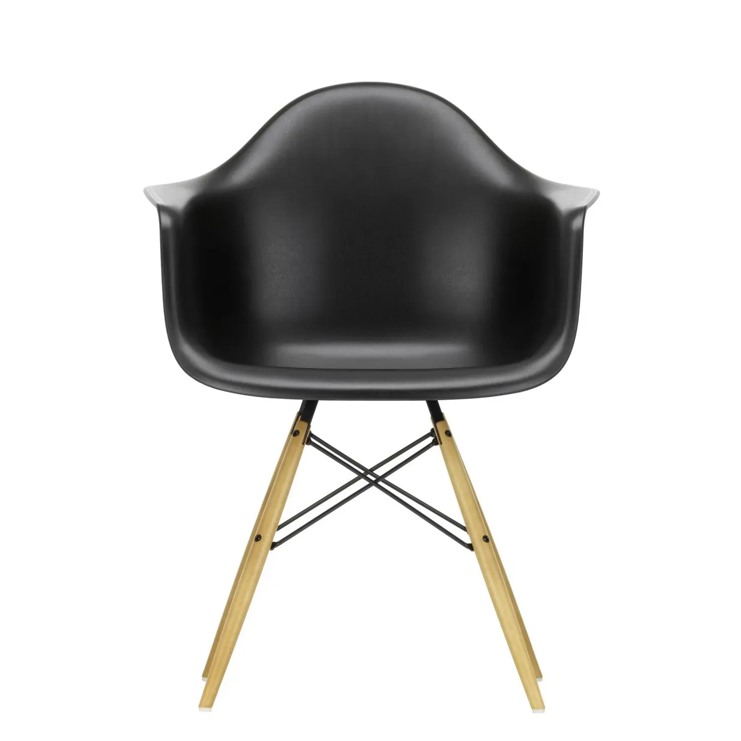 Vitra DAW Eames Plastic Armchair - noir foncé RE - érable jaune
