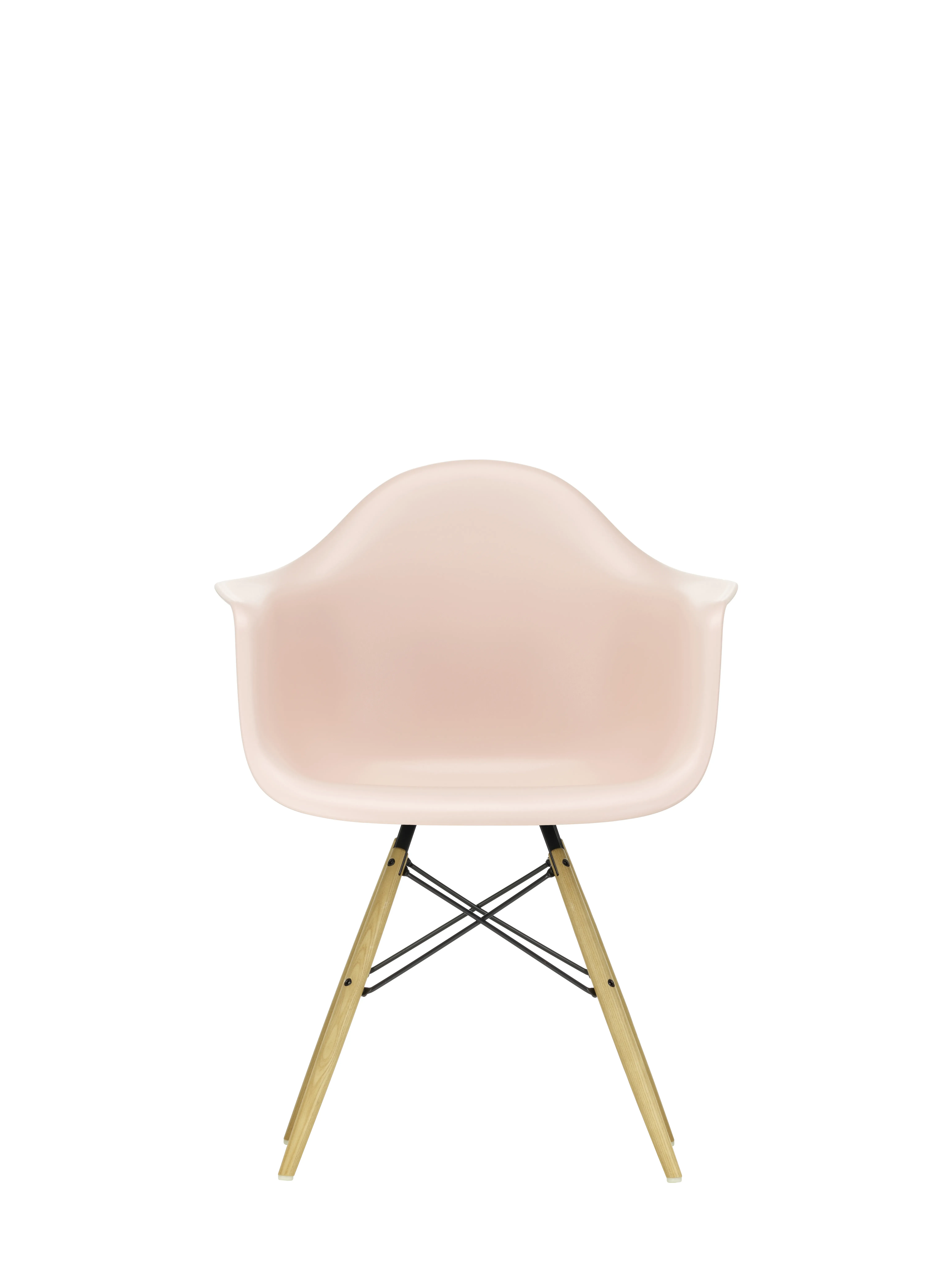 Vitra DAW Eames Plastic Armchair - rose doux RE - Frêne couleur miel