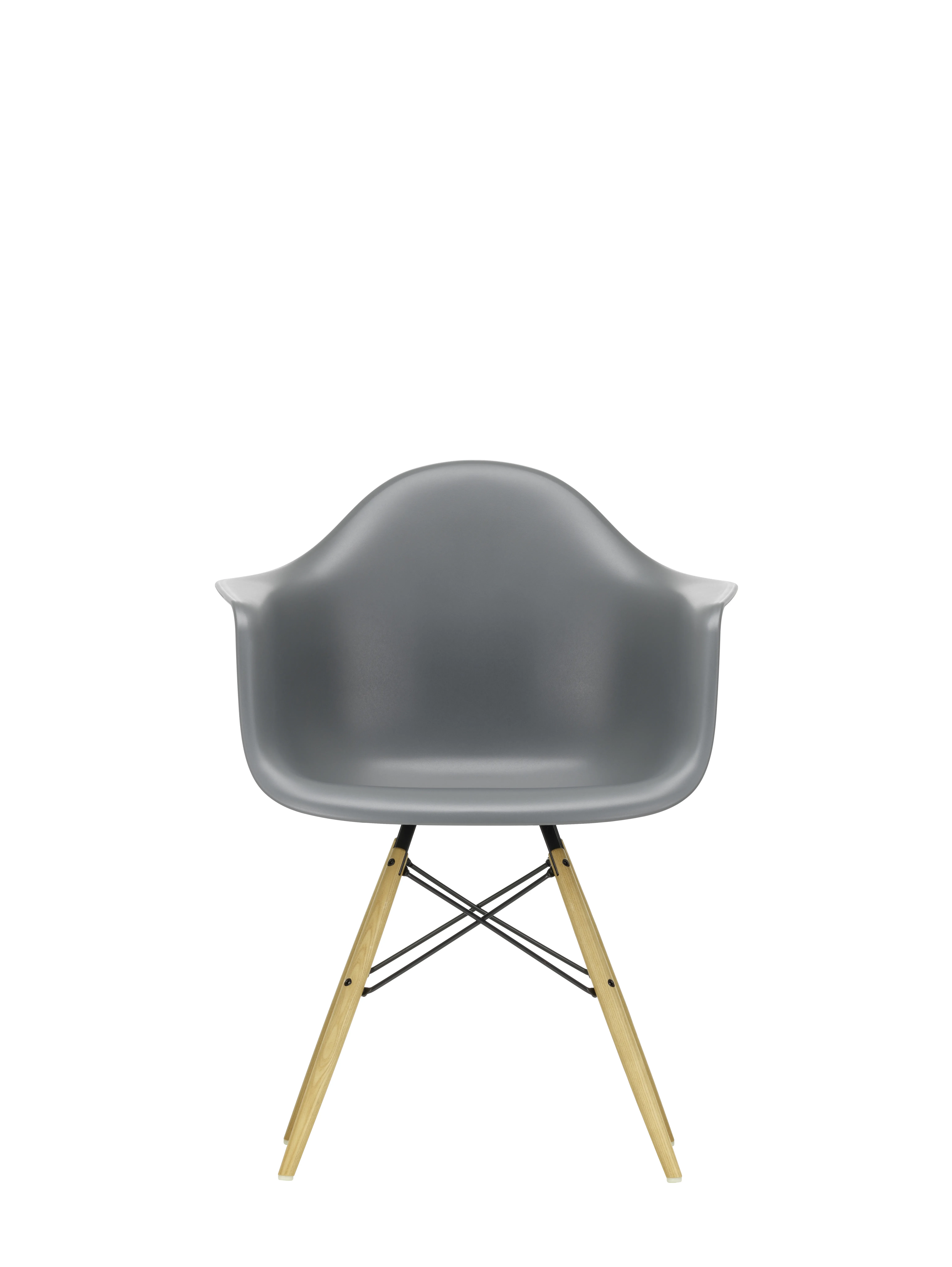 Vitra DAW Eames Plastic Armchair - Frêne couleur miel - gris granit RE