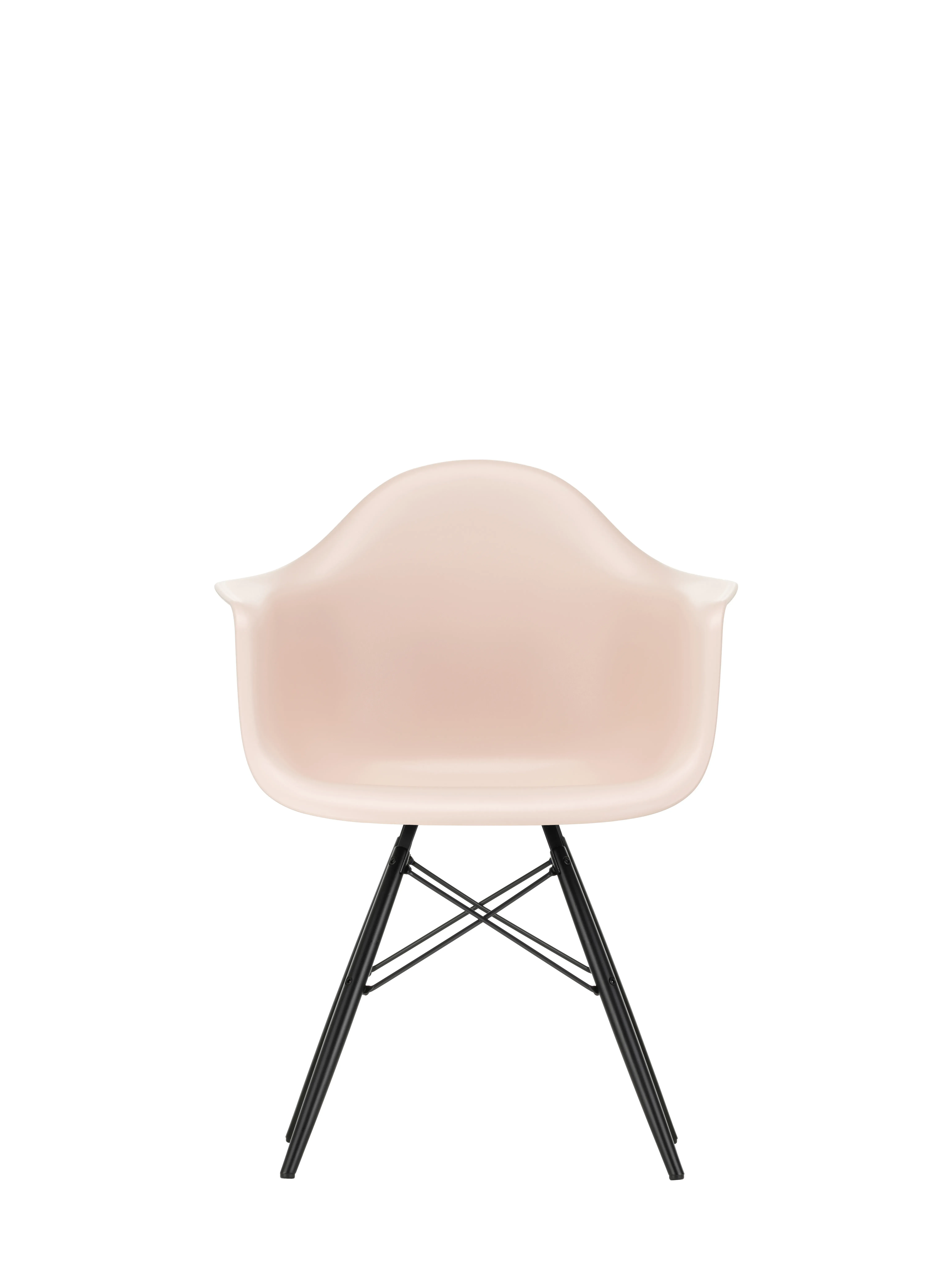 Vitra DAW Eames Plastic Armchair - rose doux RE - érable noir