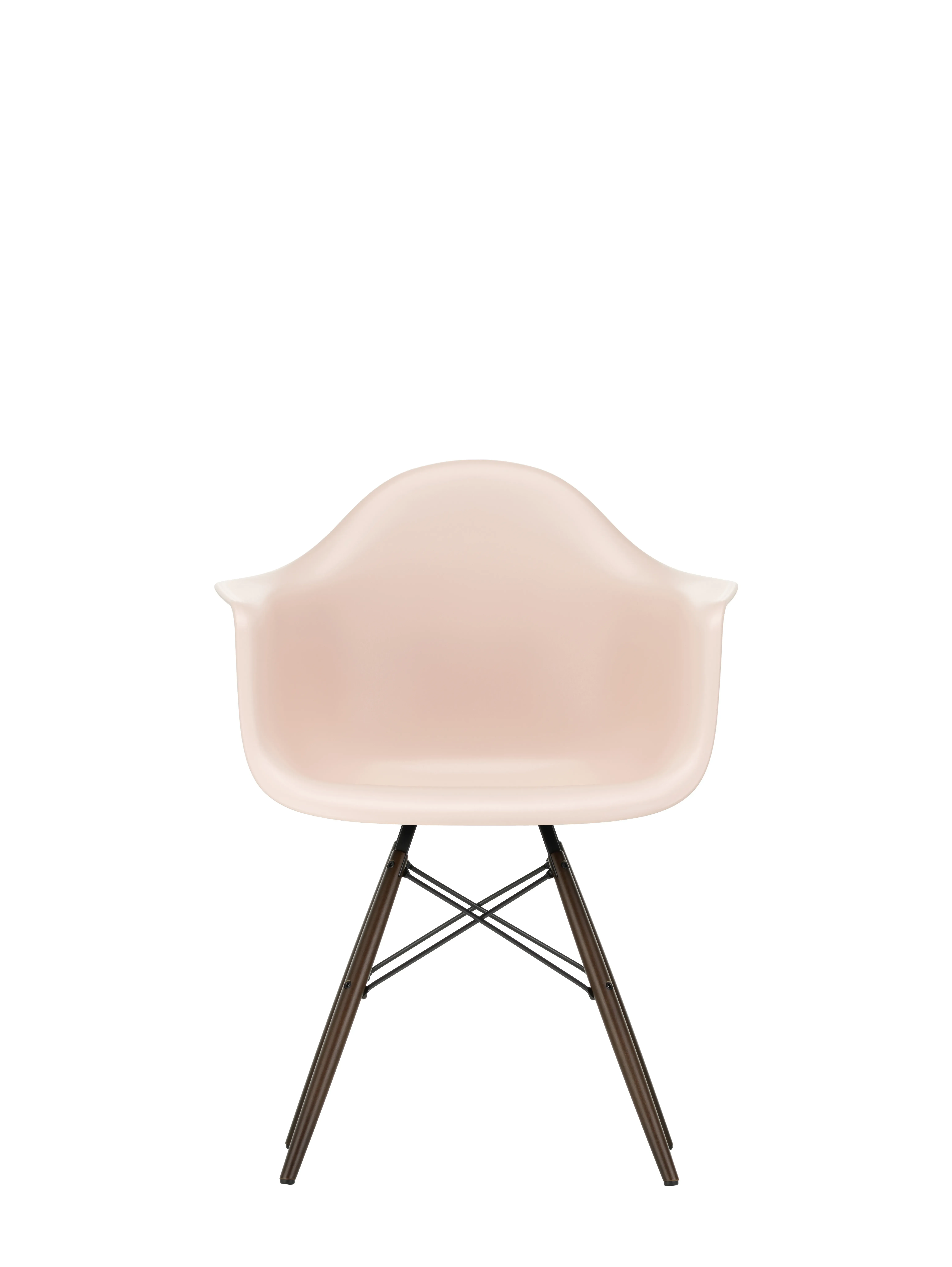 Vitra DAW Eames Plastic Armchair - rose doux RE - érable foncé
