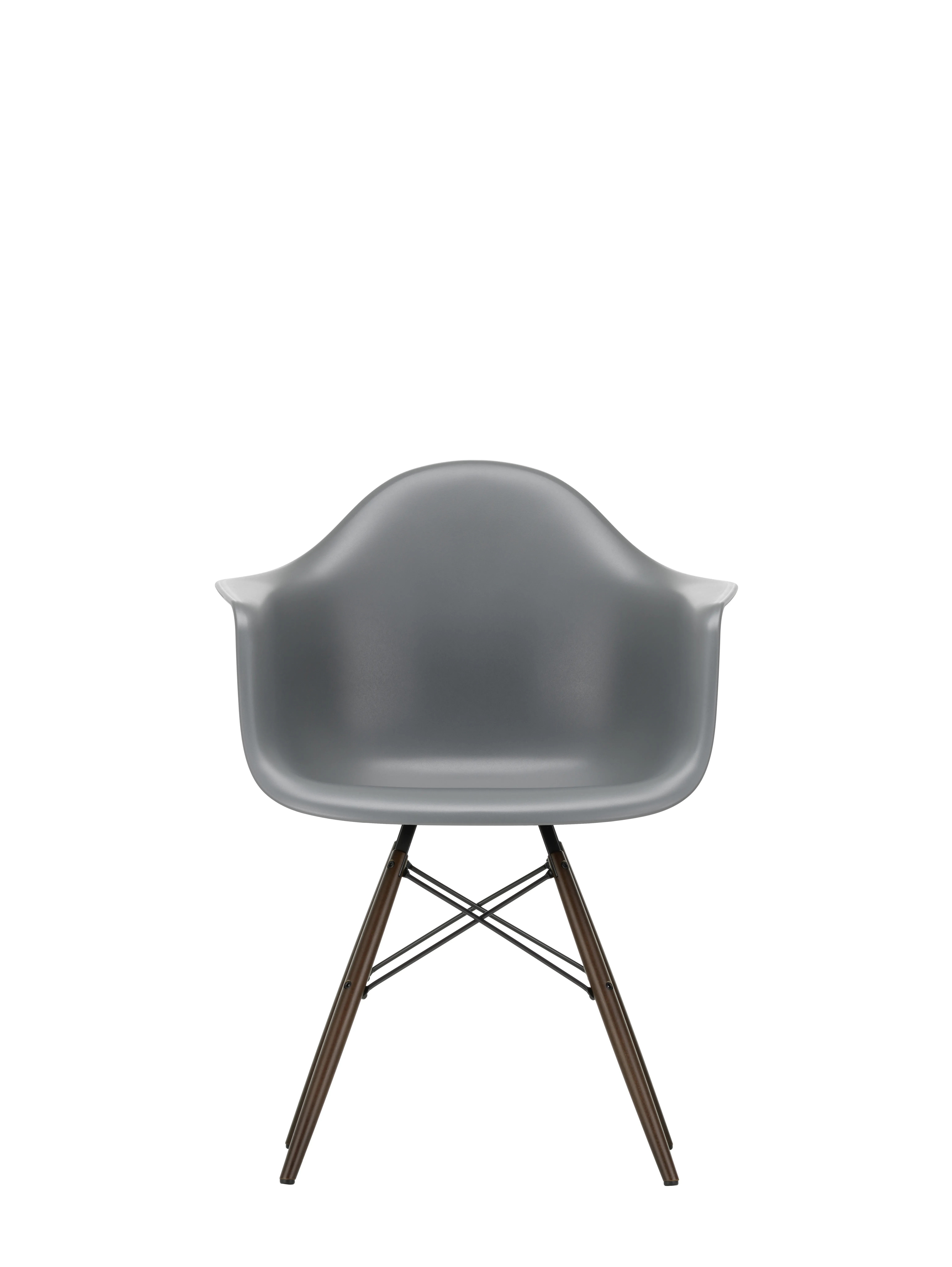 Vitra DAW Eames Plastic Armchair - gris granit RE - érable foncé