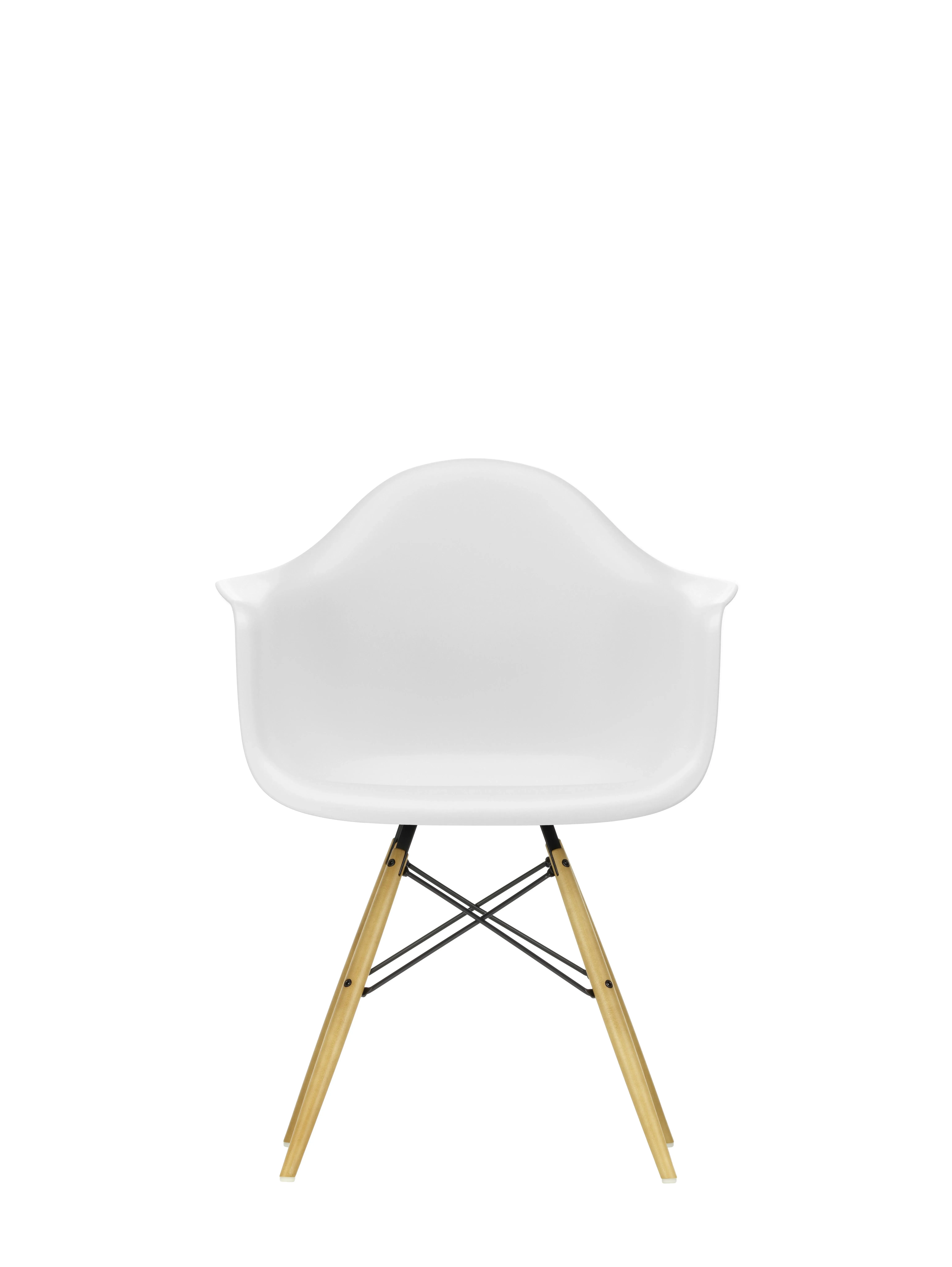 Vitra DAW Eames Plastic Armchair - érable jaune - coton blanc  RE