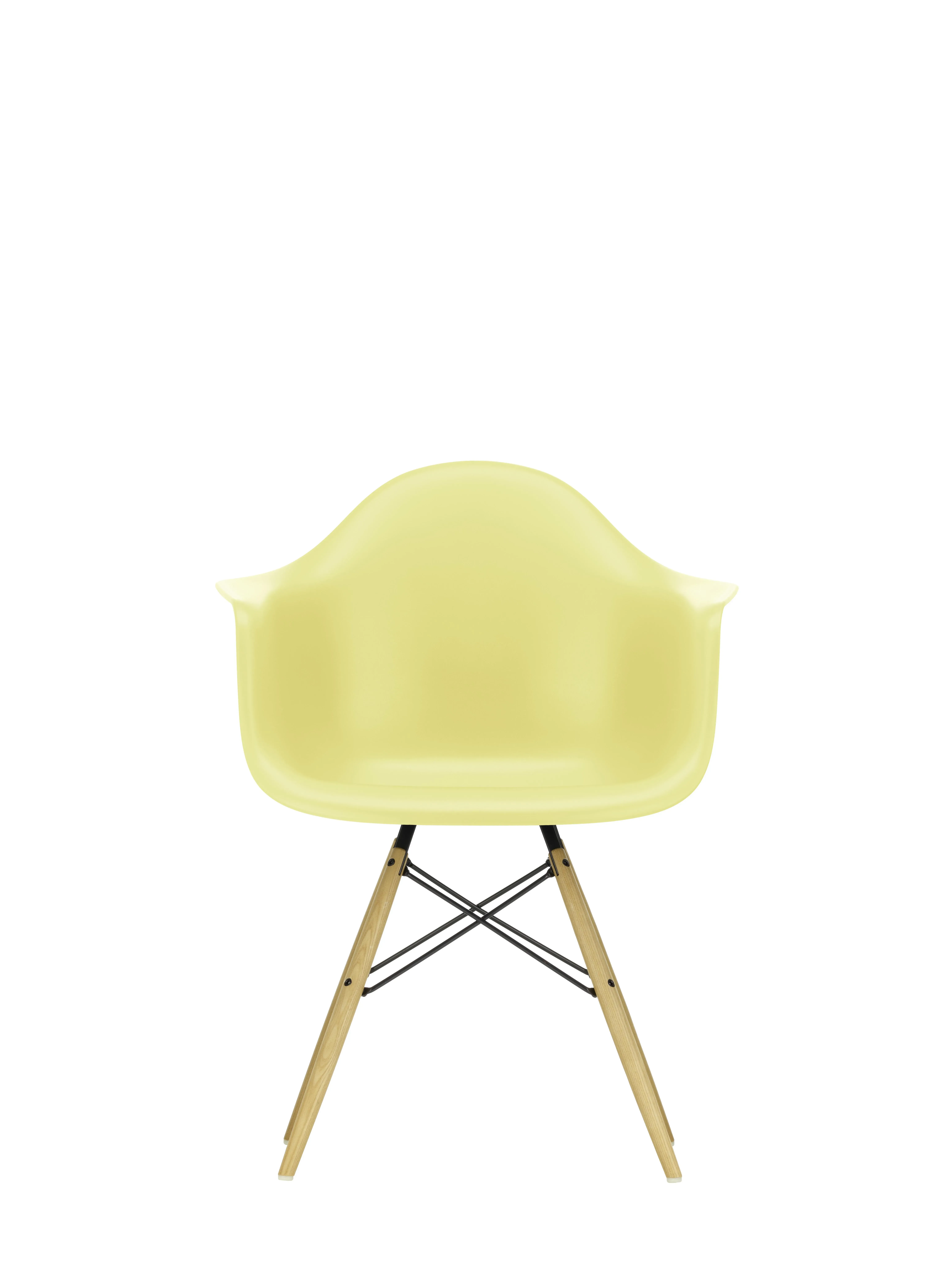 Vitra DAW Eames Plastic Armchair - citron RE - Frêne couleur miel