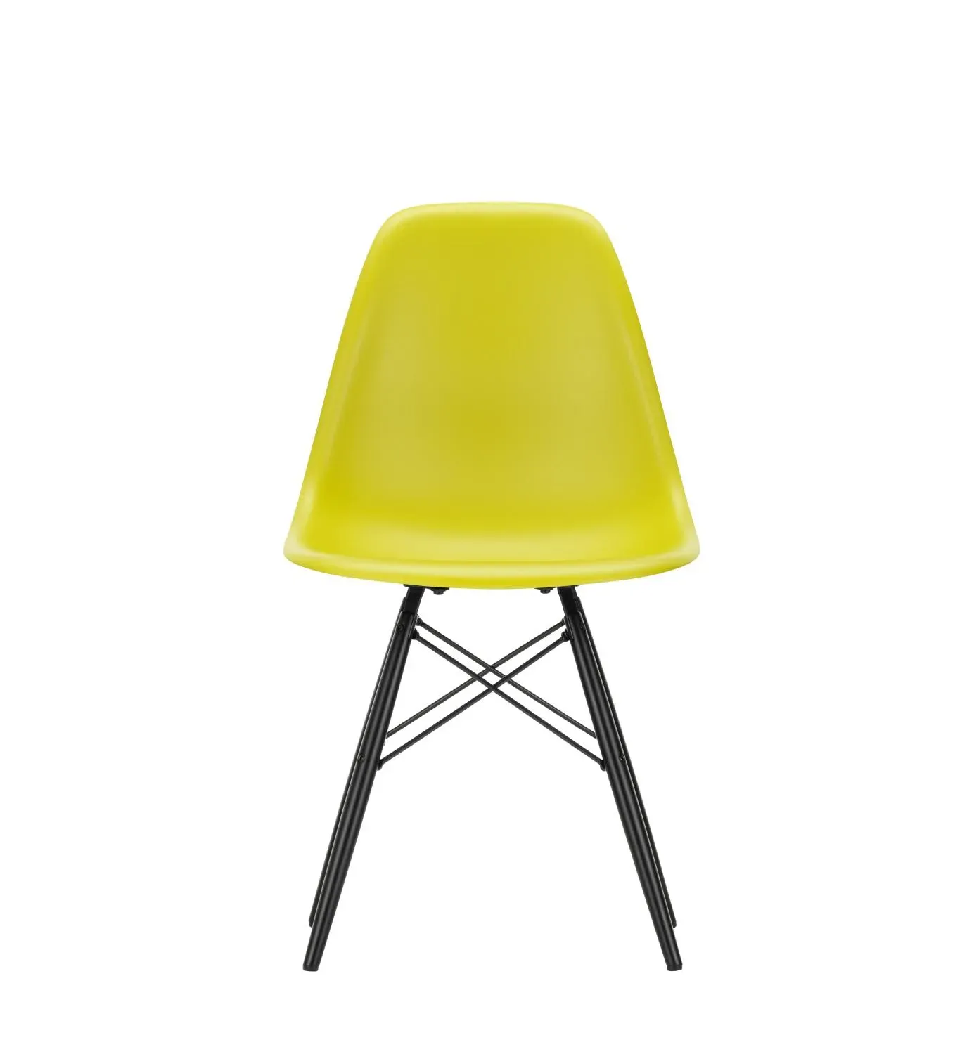 Vitra DSW Eames Plastic Side Chair - moutarde RE - érable noir