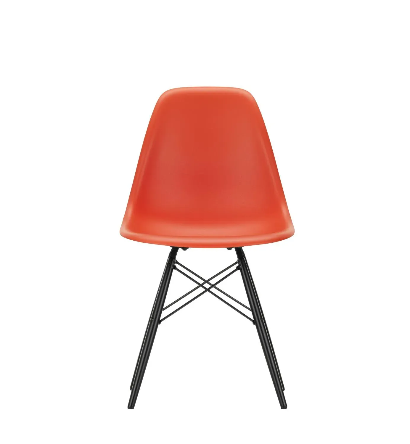 Vitra DSW Eames Plastic Side Chair - poppy red RE - érable noir
