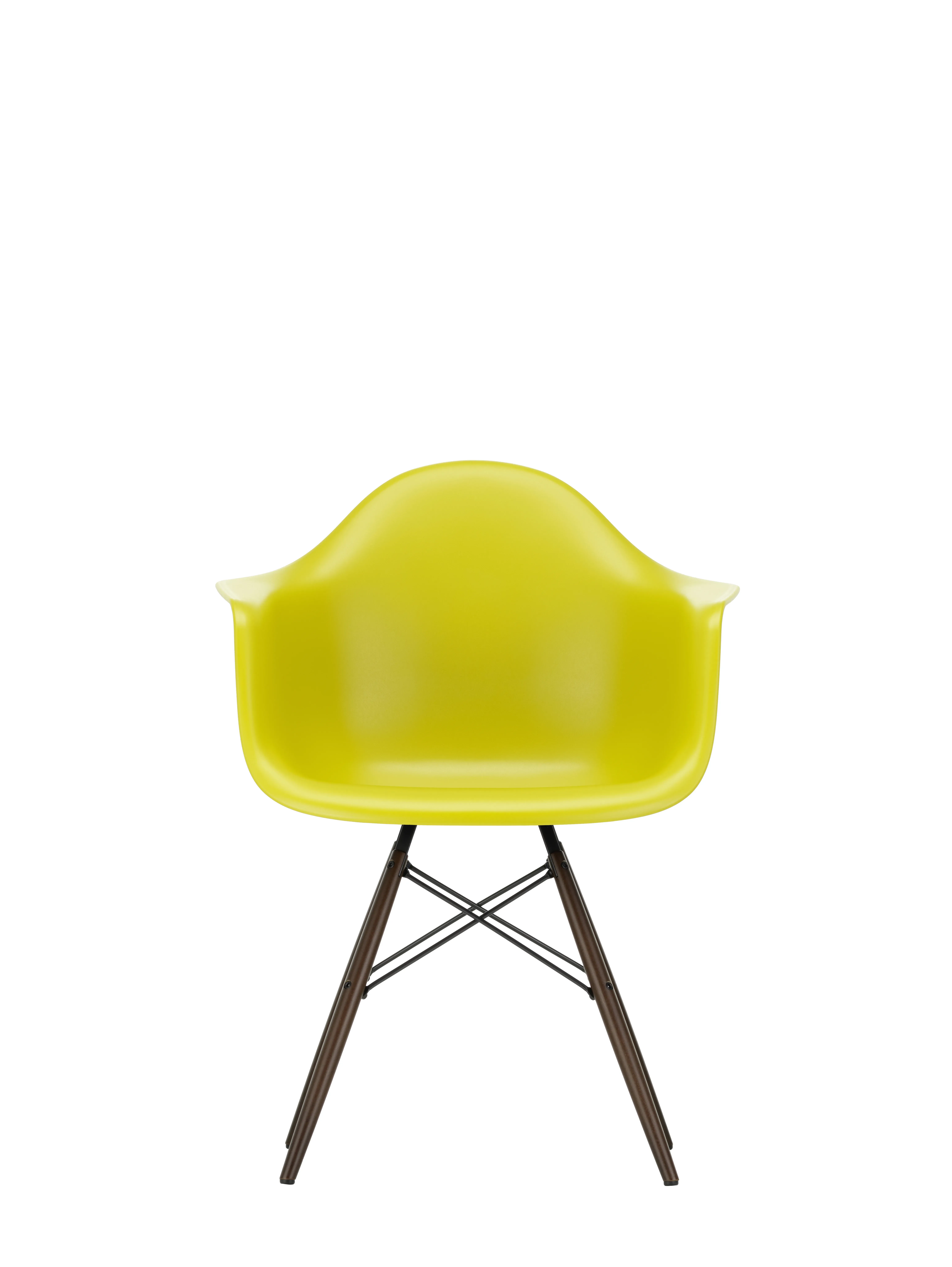 Vitra DAW Eames Plastic Armchair - moutarde RE - érable foncé