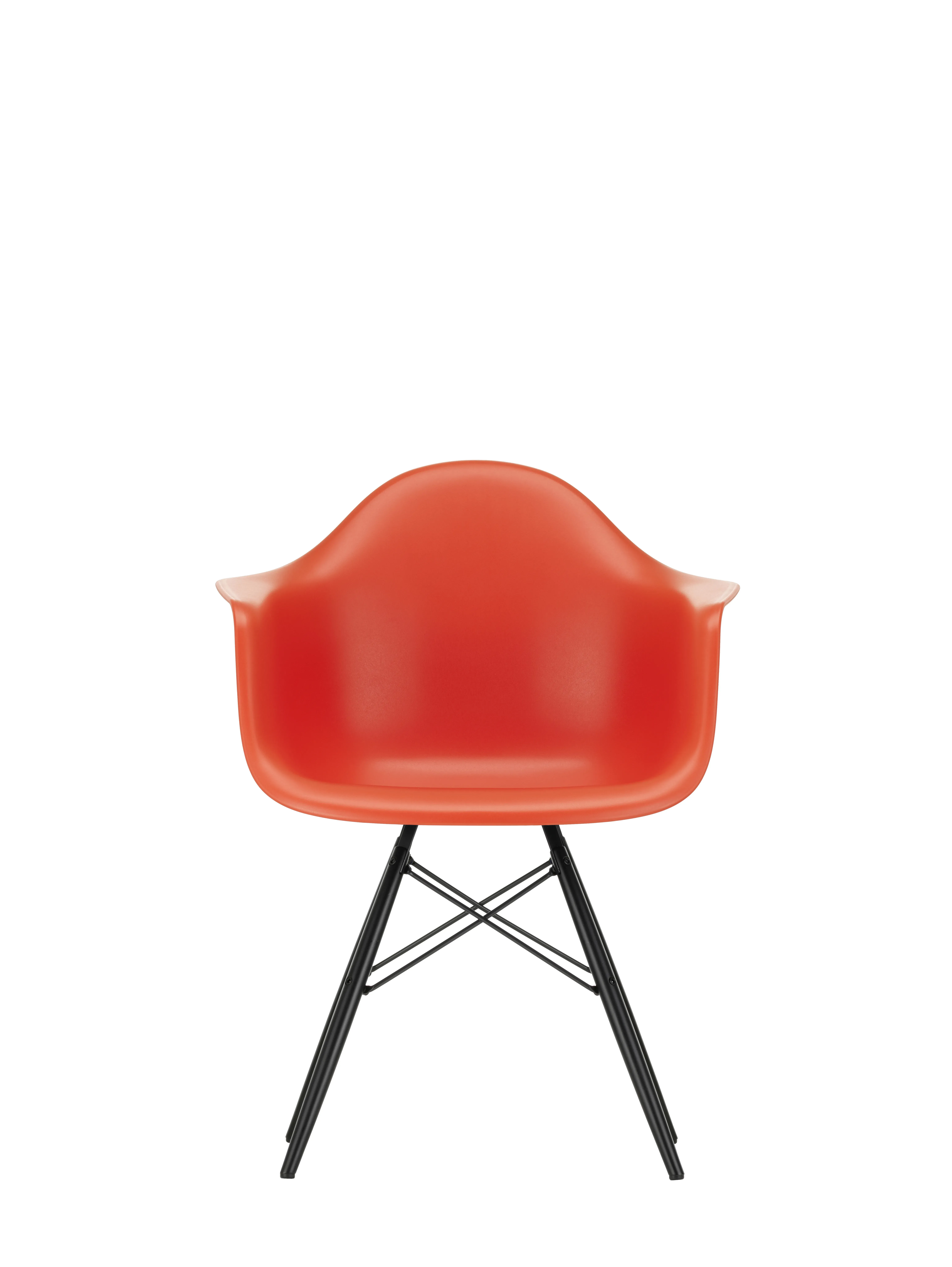 Vitra DAW Eames Plastic Armchair - poppy red RE - érable noir