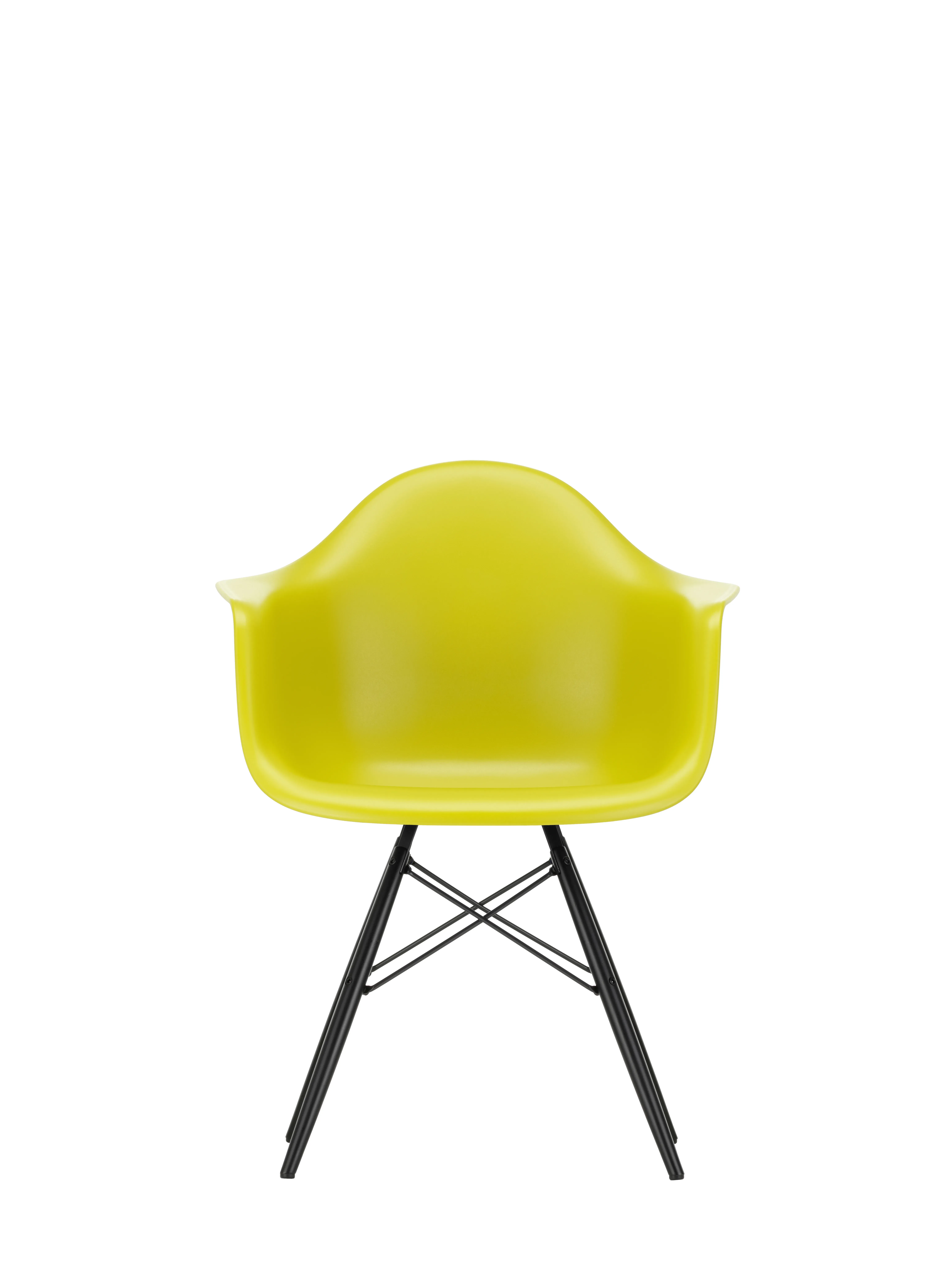 Vitra DAW Eames Plastic Armchair - moutarde RE - érable noir