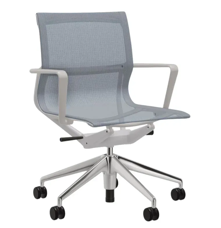 Vitra Chaise de bureau Physix Piètement à cinq étoiles - poli - 09 gris glacier - Gris doux - roulettes pour sols durs