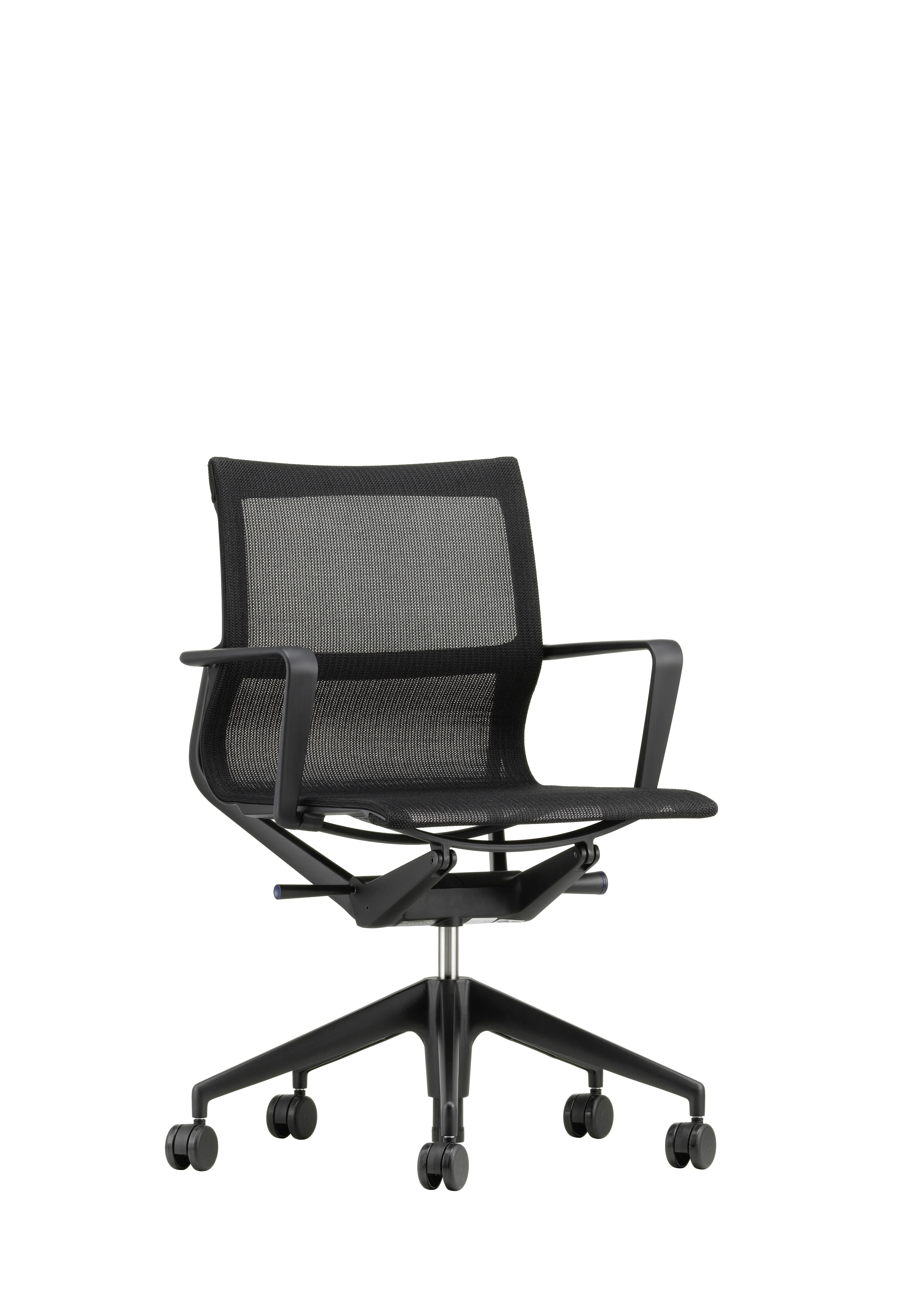 Vitra Chaise de bureau Physix Piètement à cinq étoiles - noir profond - 06 perle noire - Noir foncé - roulettes pour sols durs