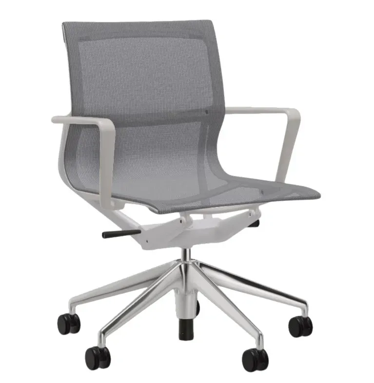 Vitra Chaise de bureau Physix Piètement à cinq étoiles - poli - 08 gris caillou - Gris doux - roulettes pour sols durs