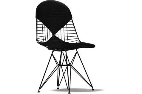 Vitra Chaise métallique DKR-2 - noir - Hopsak - noir - patin pour sols durs