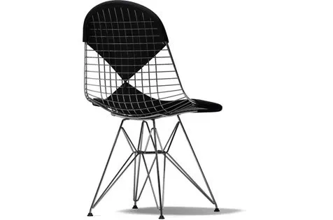 Vitra Chaise métallique DKR-2 - chromé - Hopsak - noir - patin pour sols durs