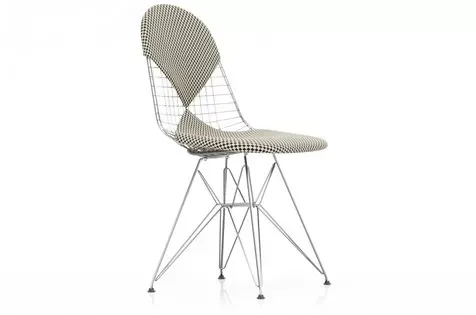 Vitra Chaise métallique DKR-2 - chromé - Checker - patin pour sols durs