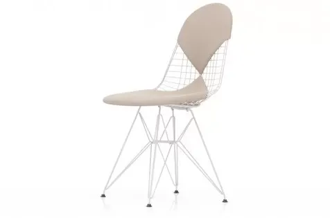 Vitra Chaise métallique DKR-2 - blanc - Hopsak - nude/ivoire - Planeur pour blanc sol dur