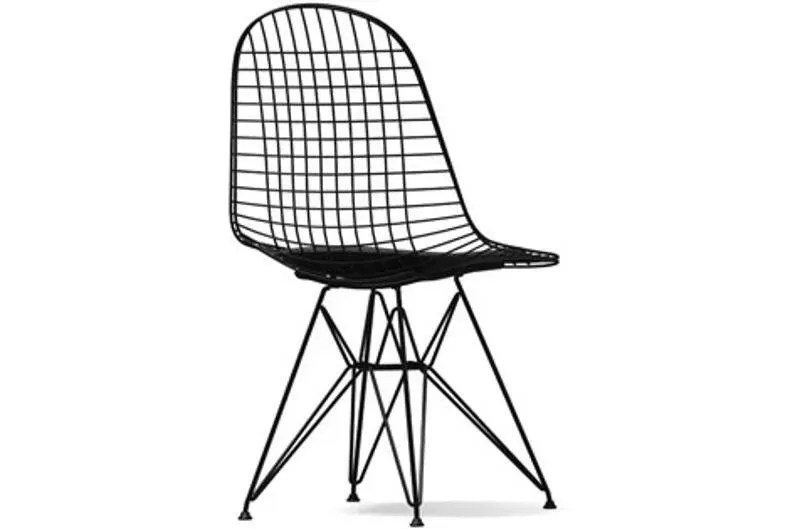 Vitra Chaise Wire DKR-5 - noir - Cuir asphalte