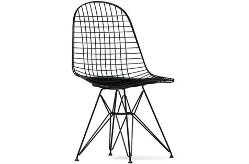 Vitra Chaise Wire DKR-5 - noir - Cuir nero