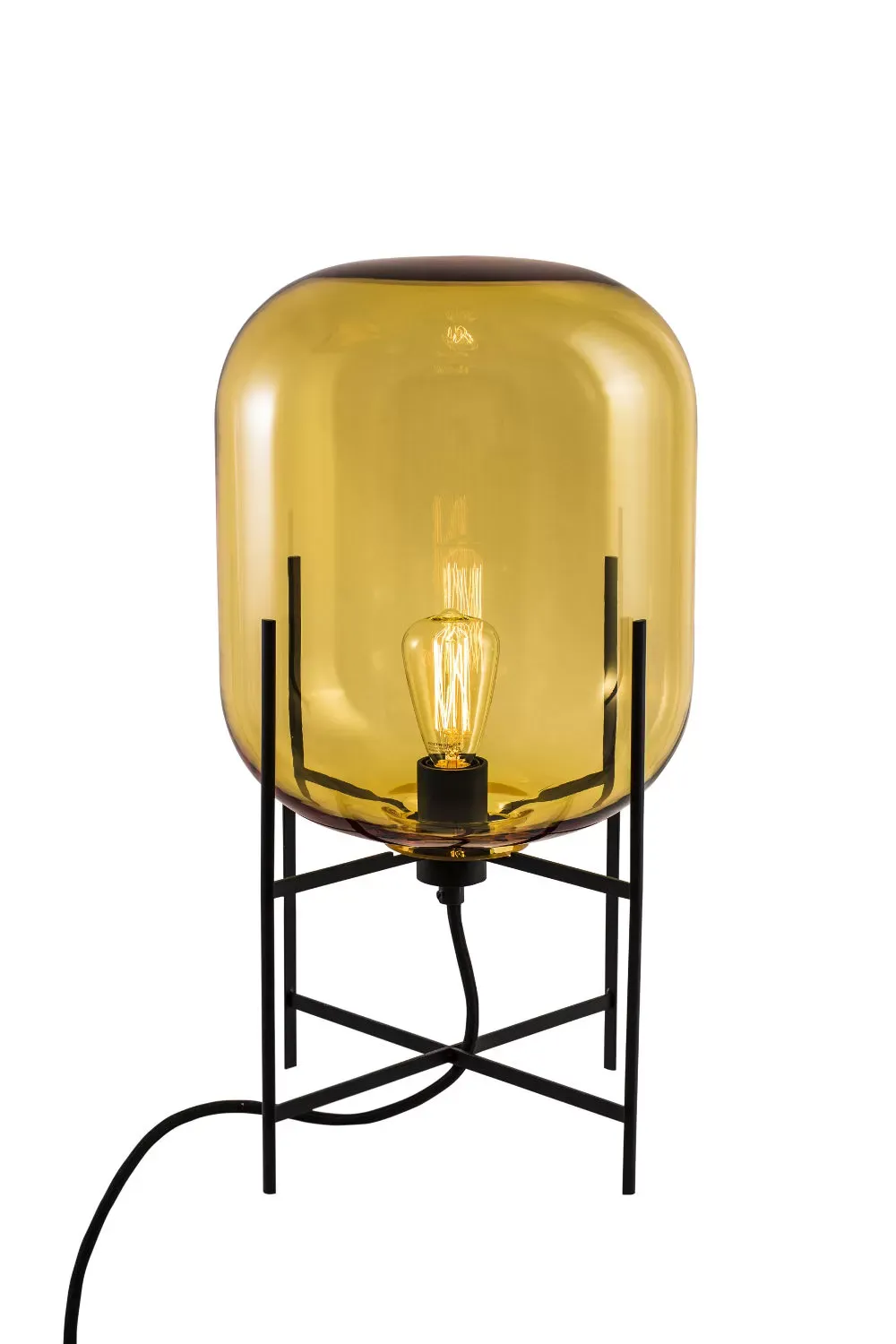 Pulpo Lampadaire Oda Small - ambre jaune-noir