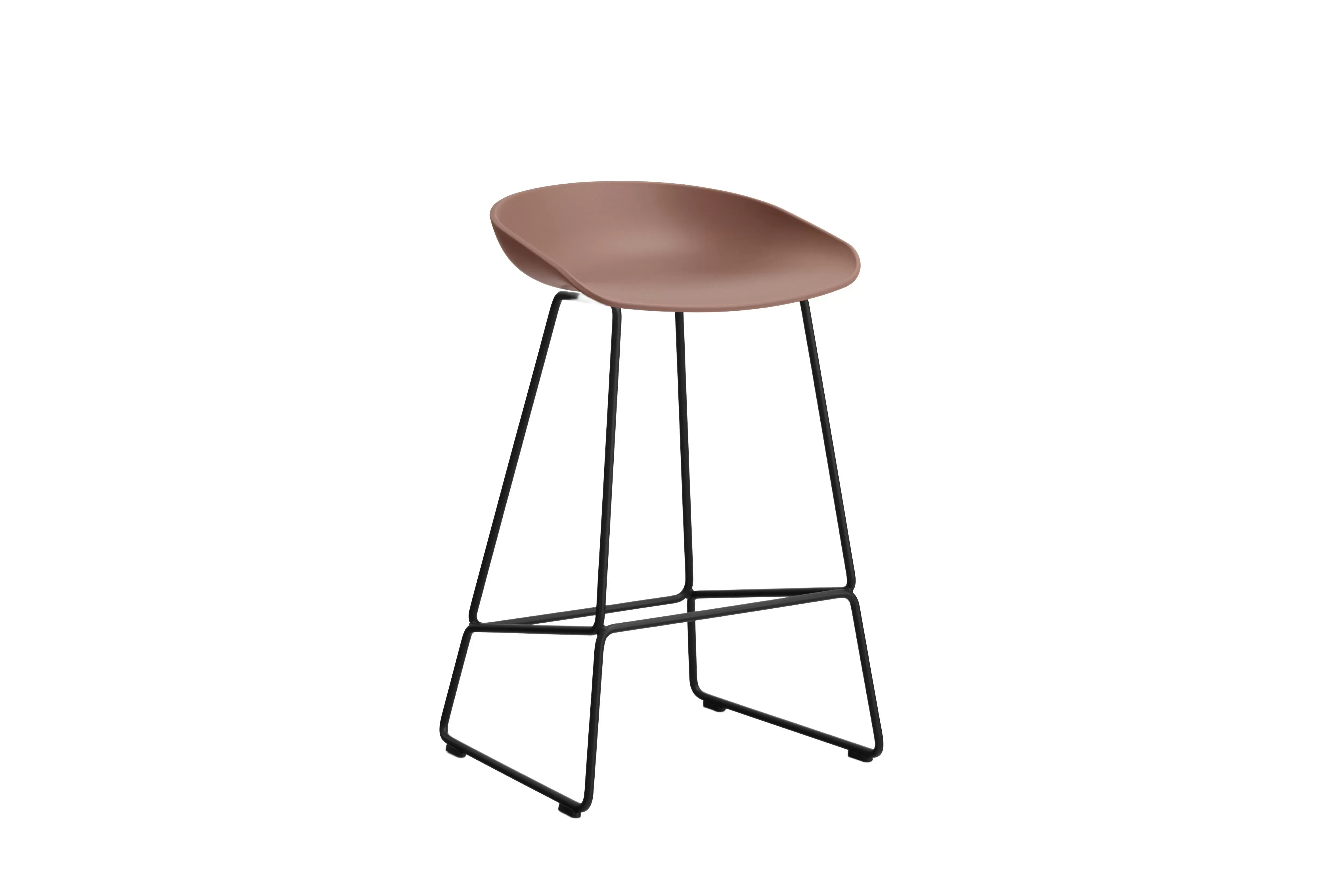 HAY About a Stool AAS 38 - patins standards en plastique - Hauteur d'assise 65 cm - soft brick 2.0 - noir