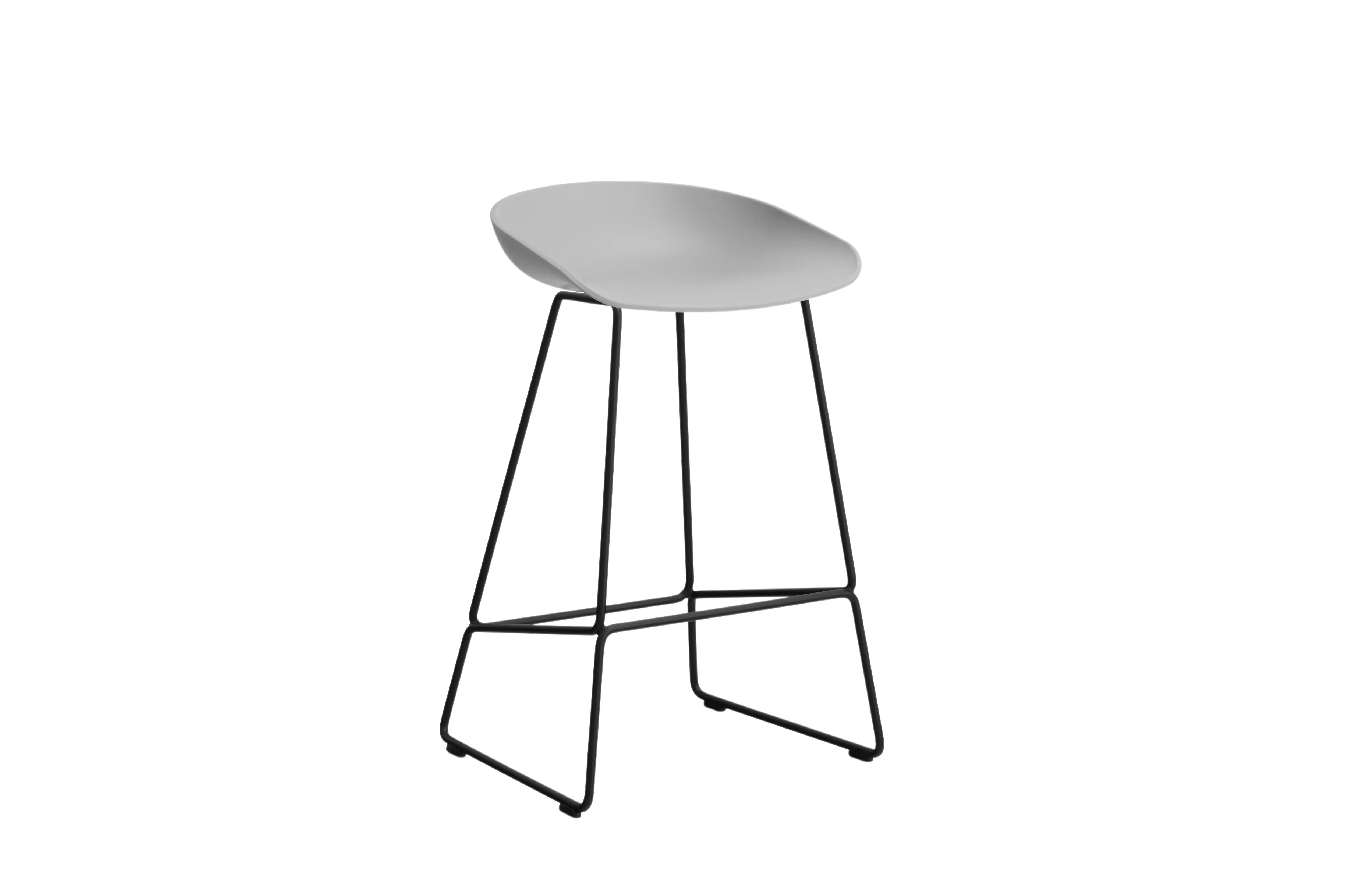 HAY About a Stool AAS 38 - Hauteur d'assise 65 cm - patins standards en plastique - noir - concrete grey 2.0