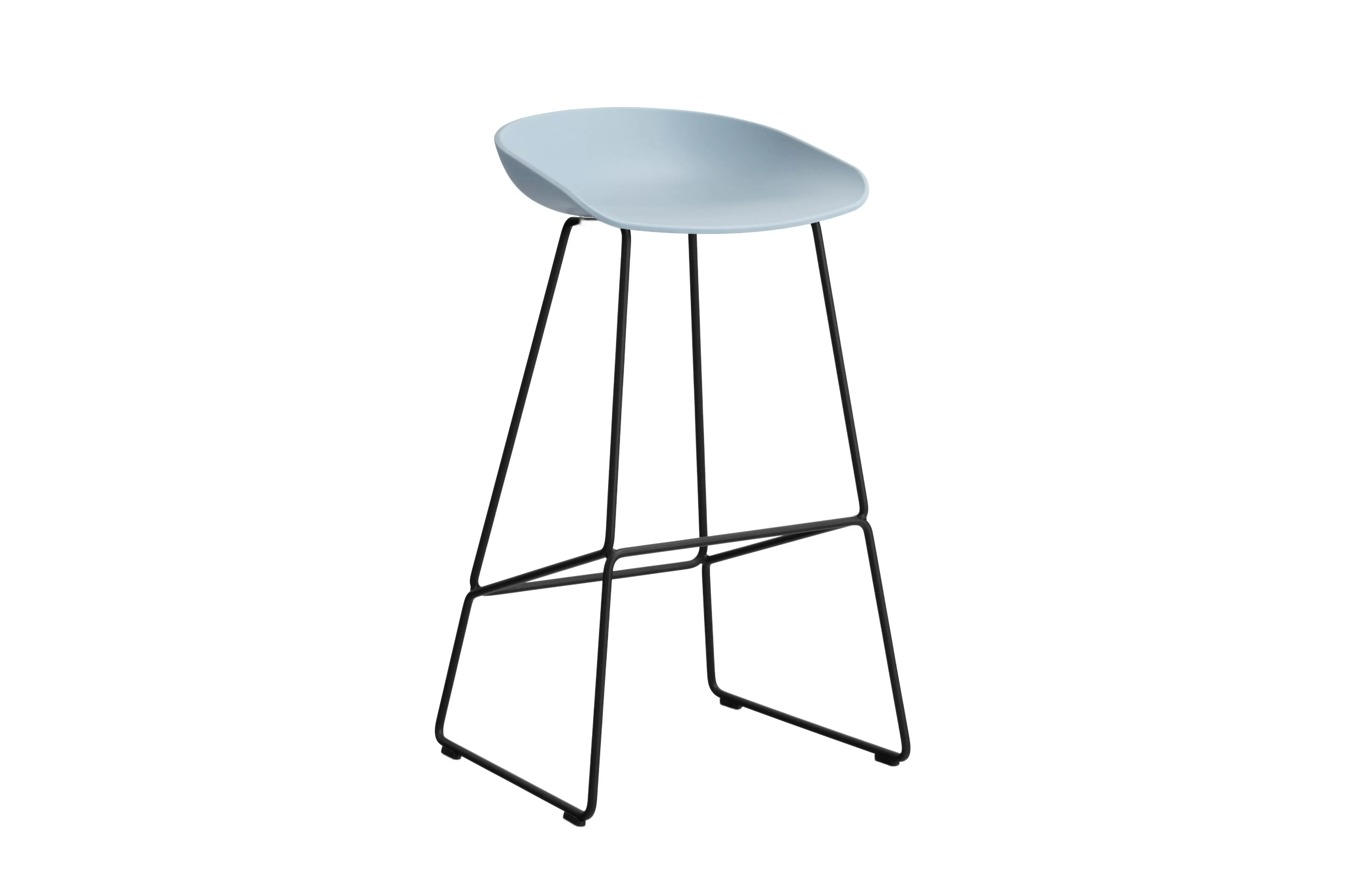 HAY About a Stool AAS 38 - patins standards en plastique - Hauteur d'assise 75 cm - slate blue 2.0 - noir