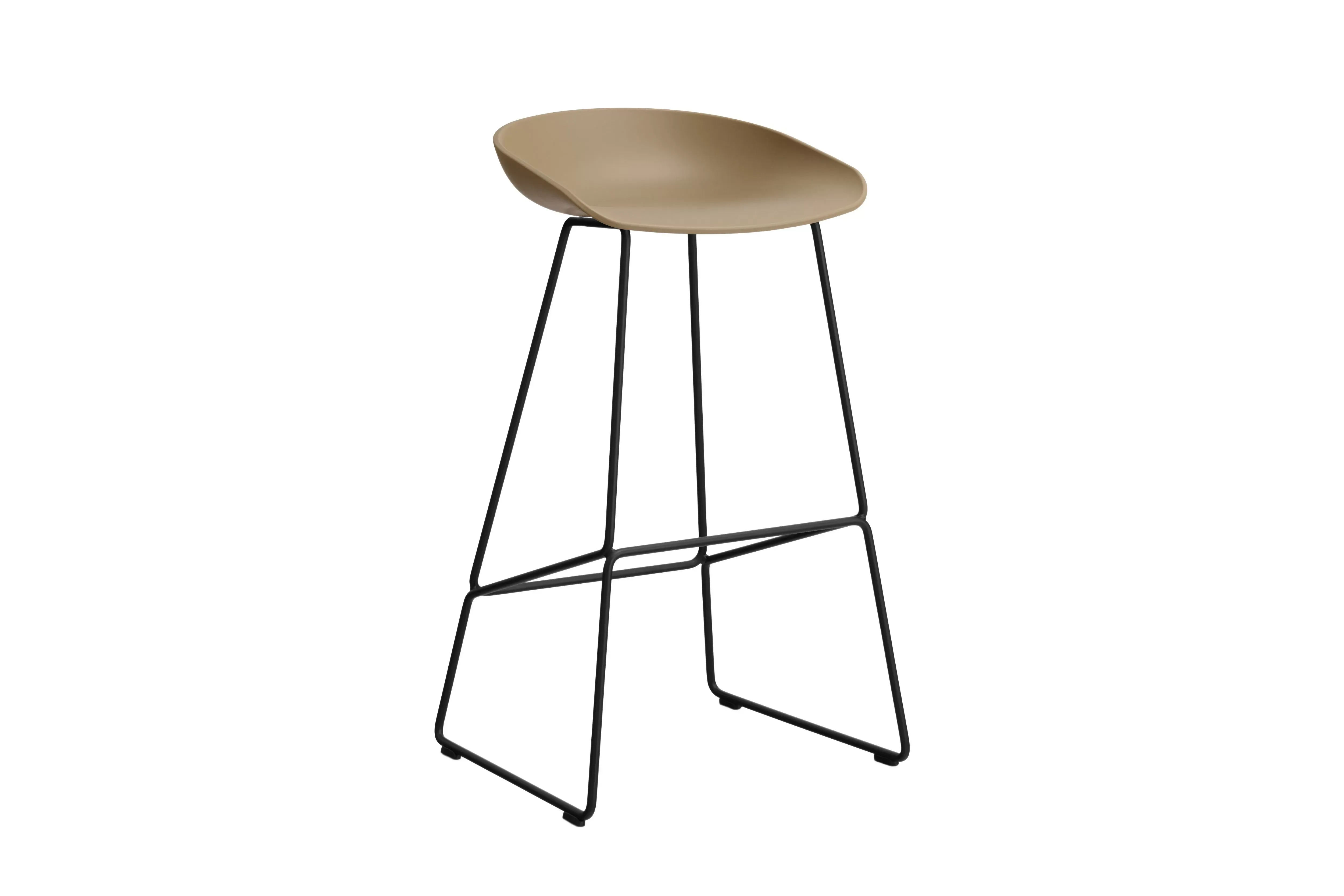 HAY About a Stool AAS 38 - patins standards en plastique - Hauteur d'assise 75 cm - clay 2.0 - noir
