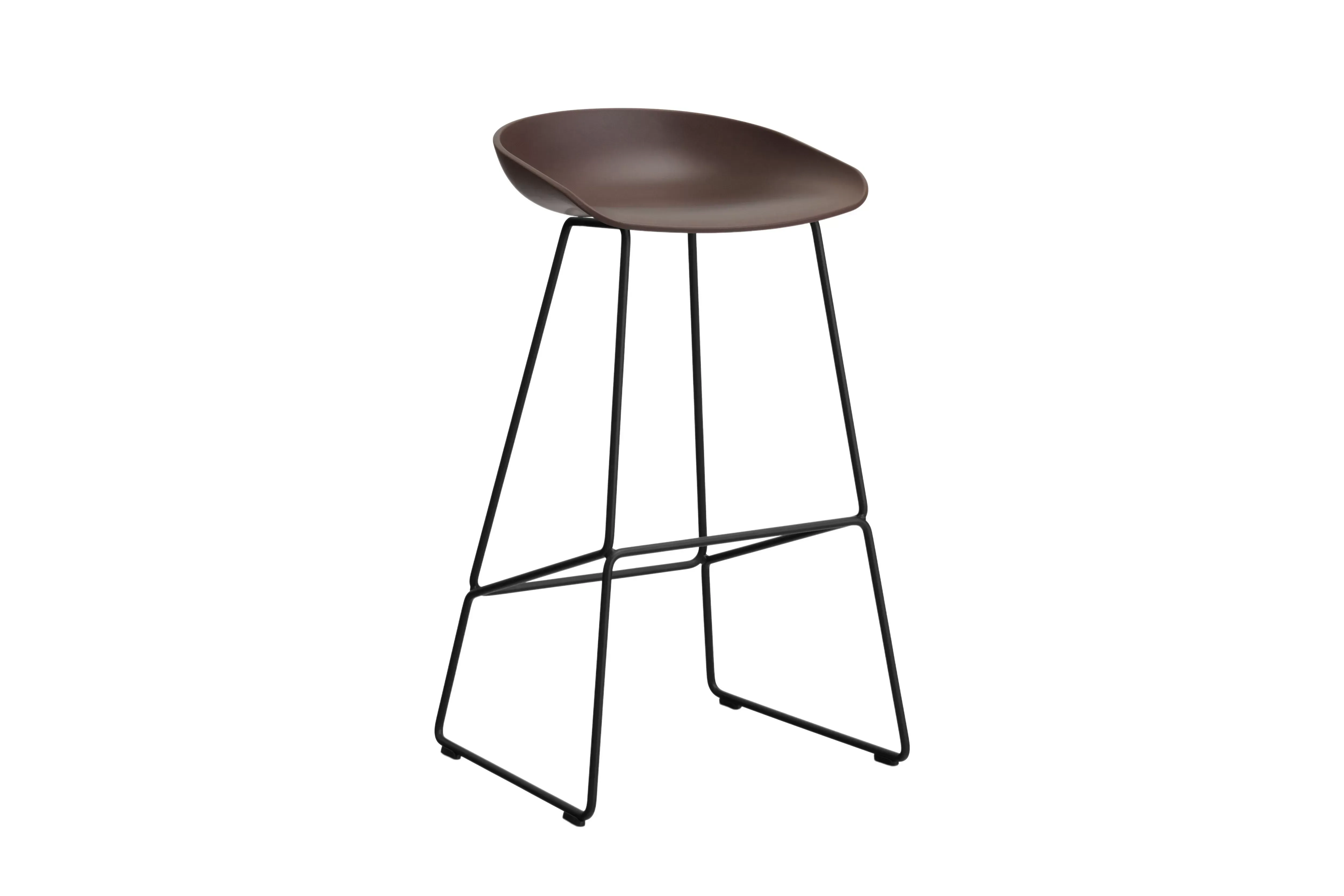 HAY About a Stool AAS 38 - raisin 2.0 - noir - patins standards en plastique - Hauteur d'assise 75 cm