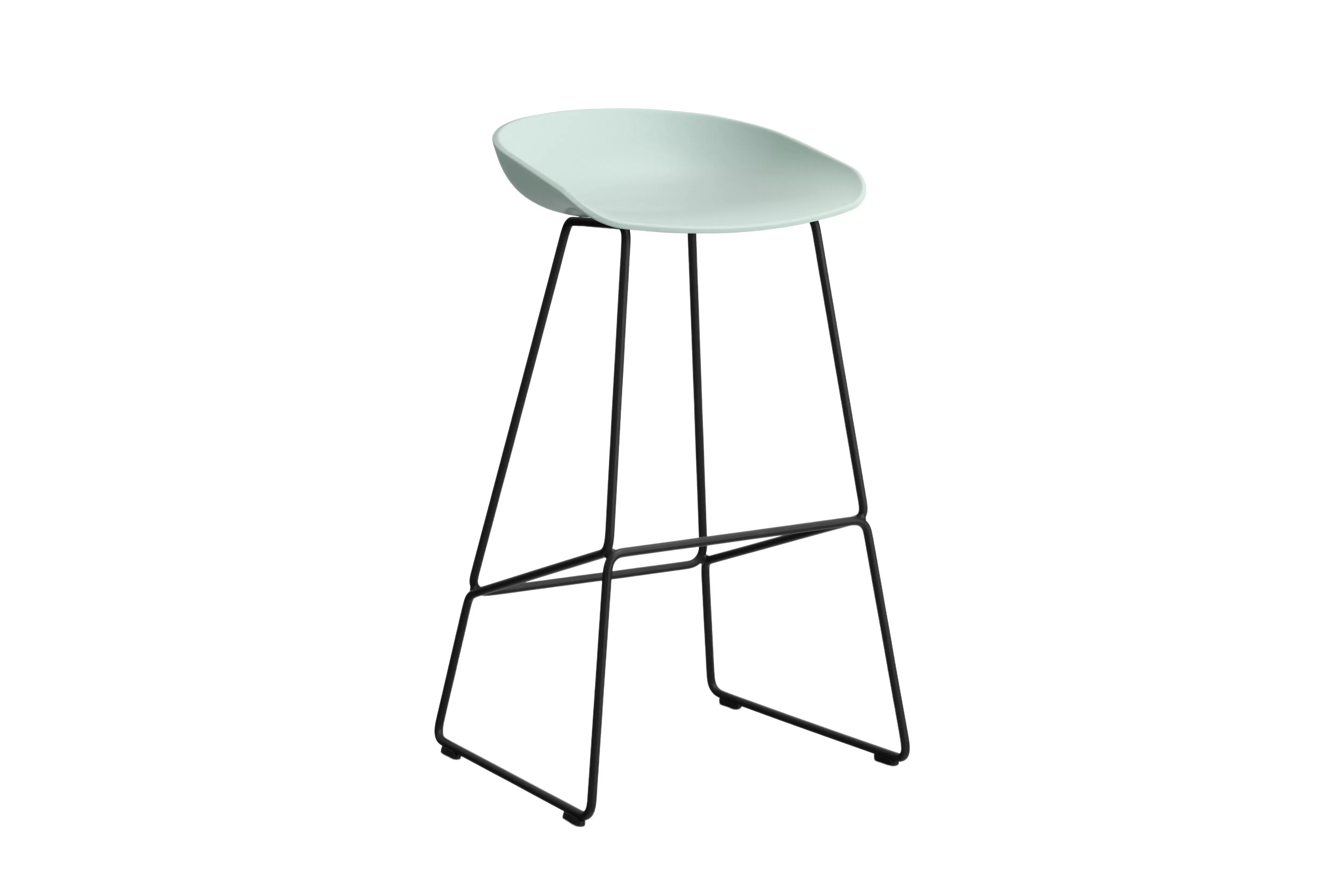 HAY About a Stool AAS 38 - patins standards en plastique - Hauteur d'assise 75 cm - dusty mint 2.0 - noir